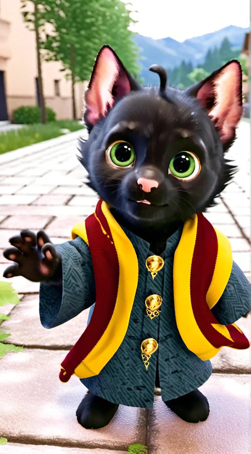ai character: Hogwarts cat background