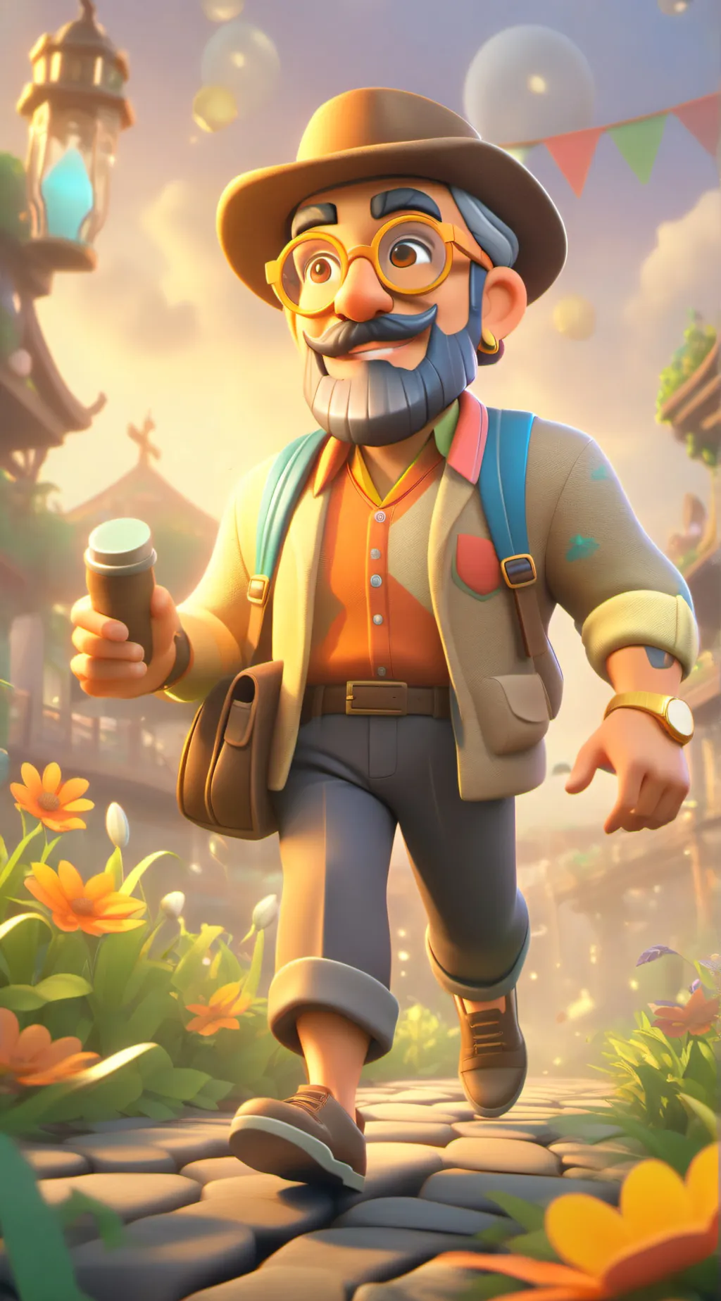 ai character: cacone italiano  background
