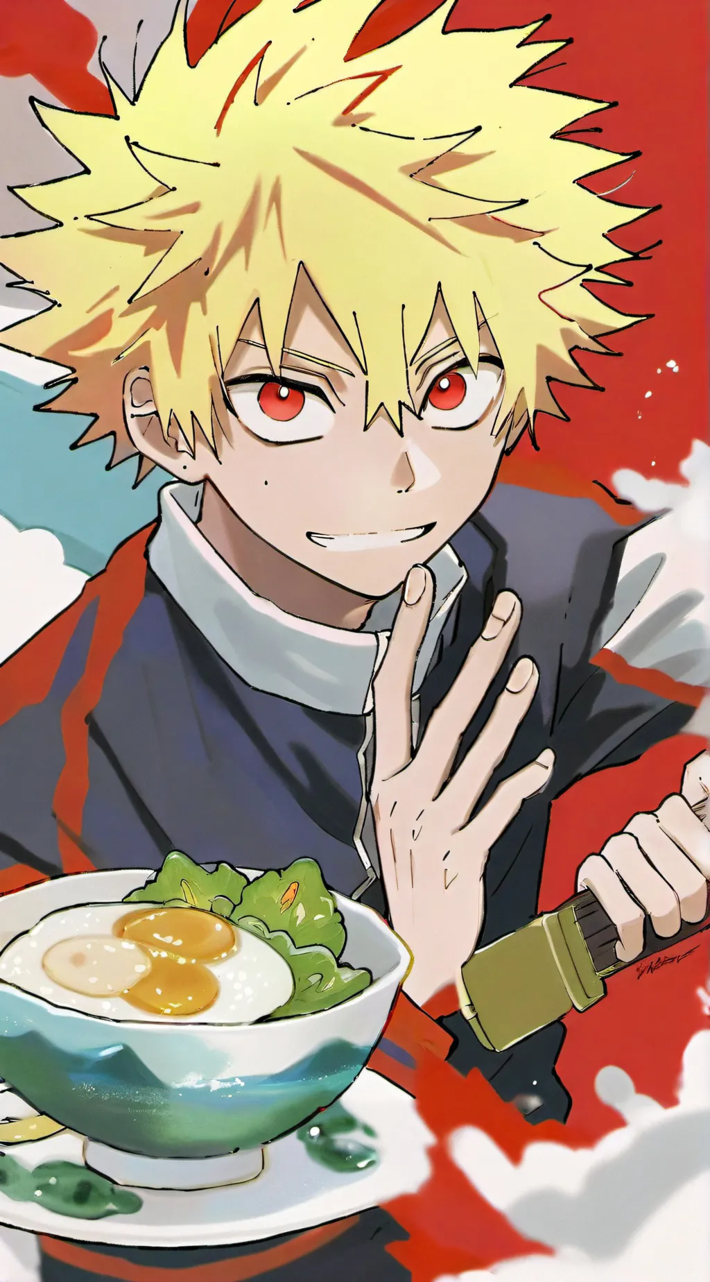 ai character: Katsuki Bakugo background