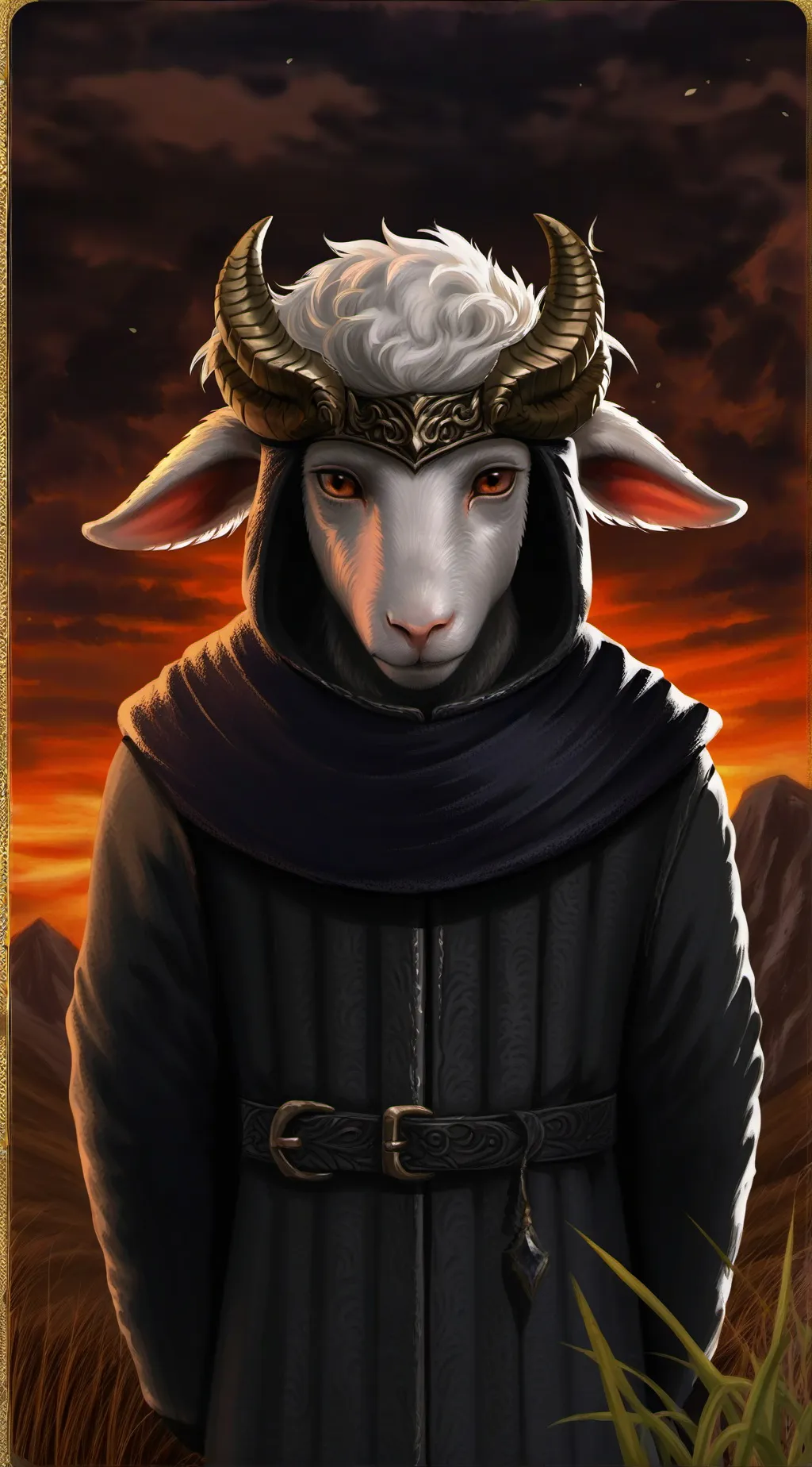 ai character: shepend background