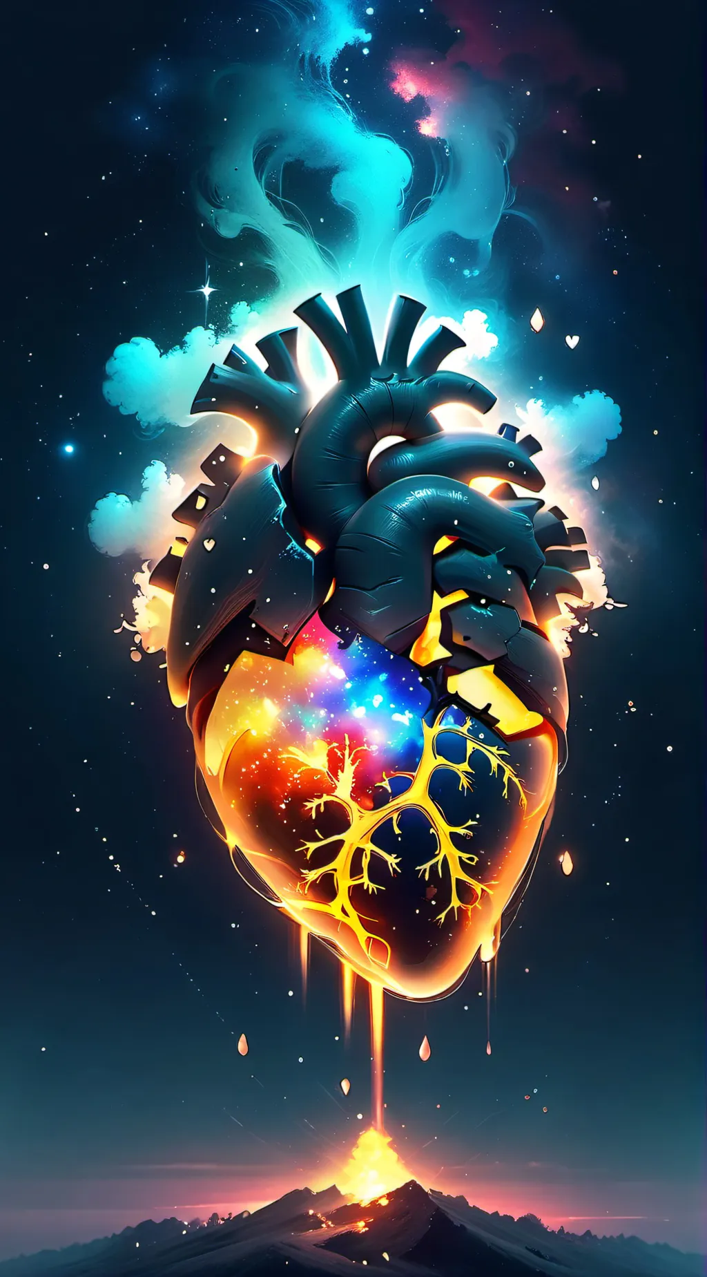 ai character: elemental hearts background