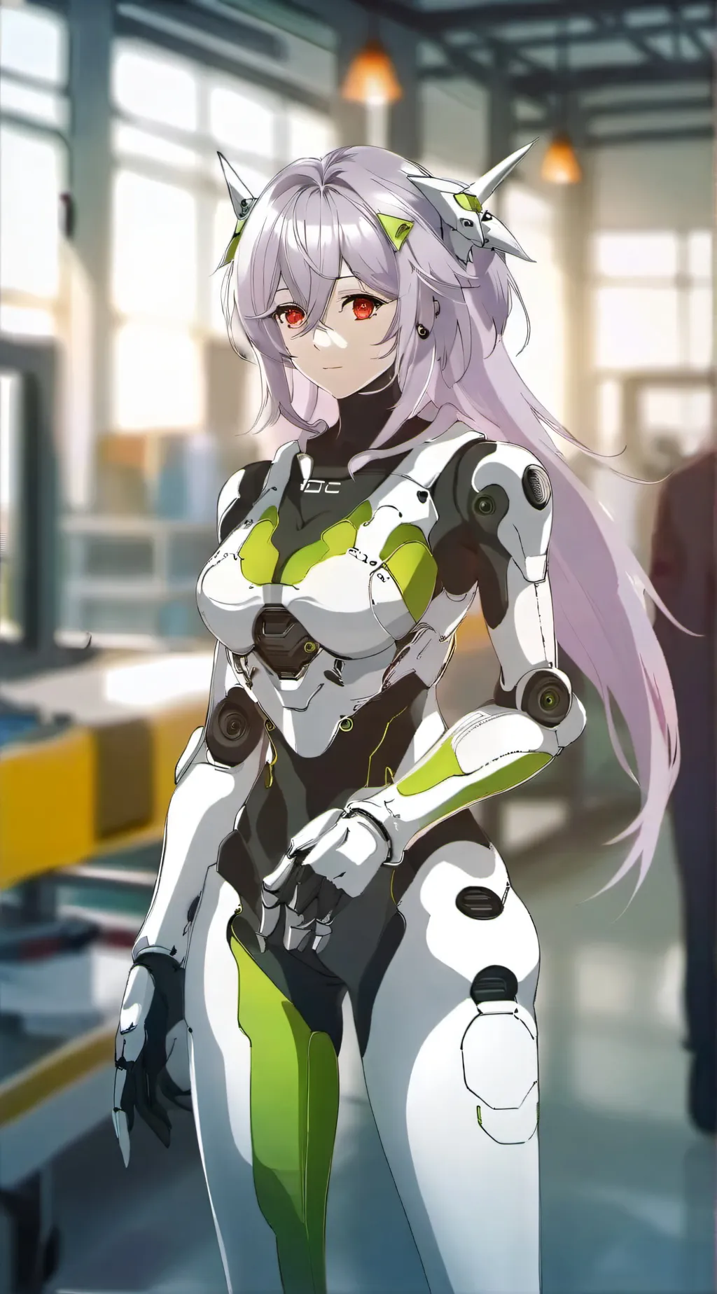ai character: sci-fi war background