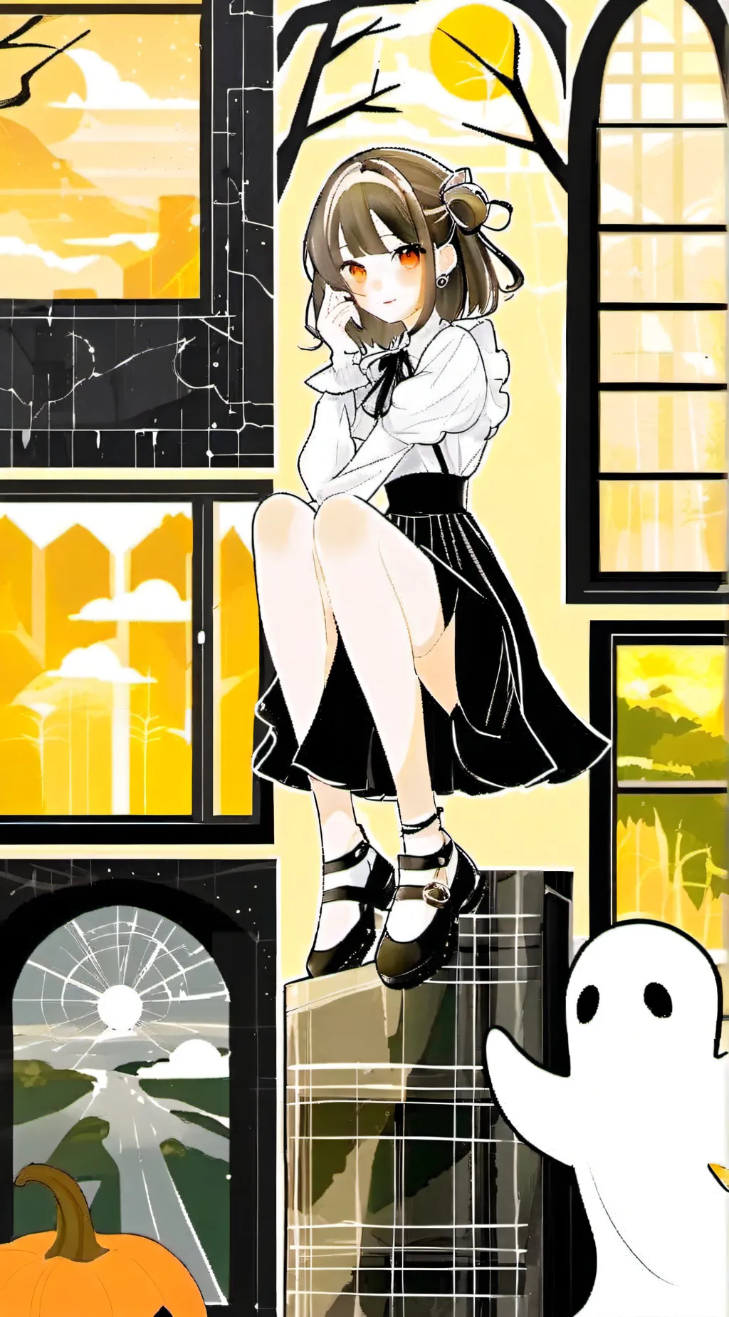 ai character: Violet background