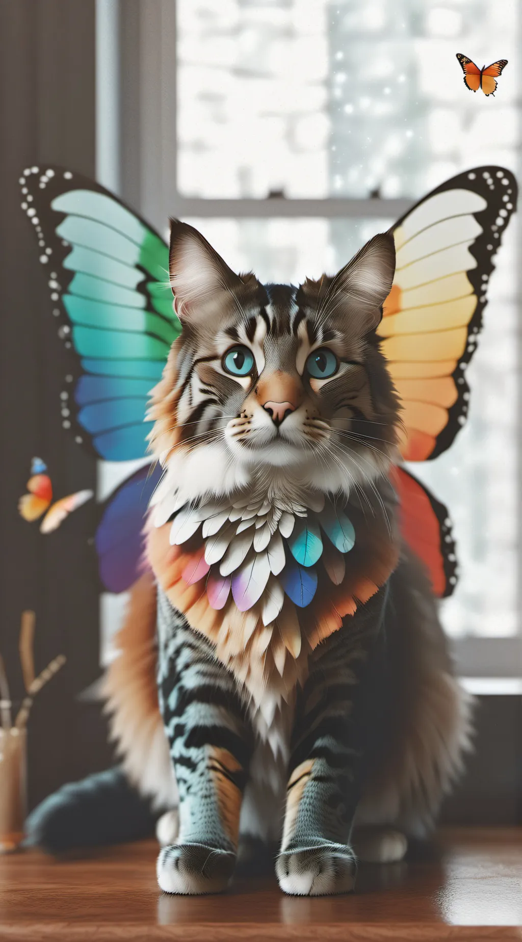 ai character: Feather background