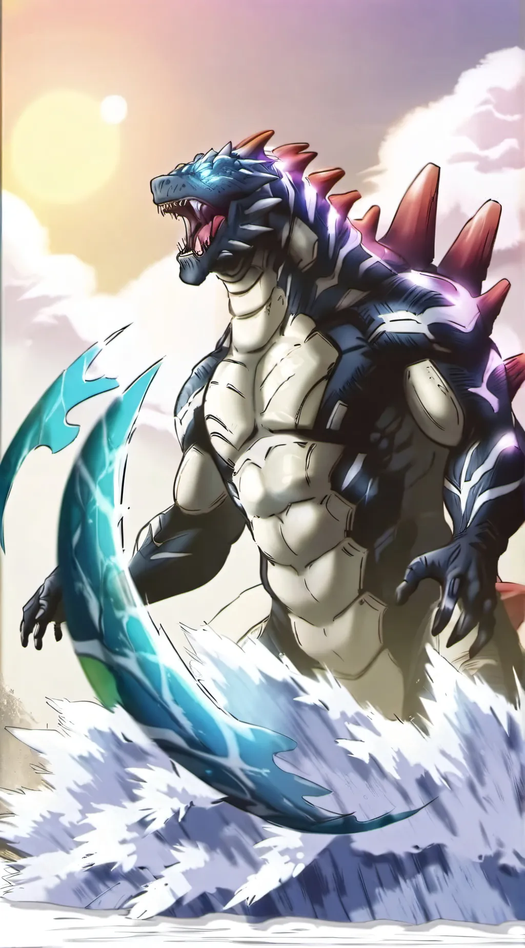 ai character: Godzilla world background