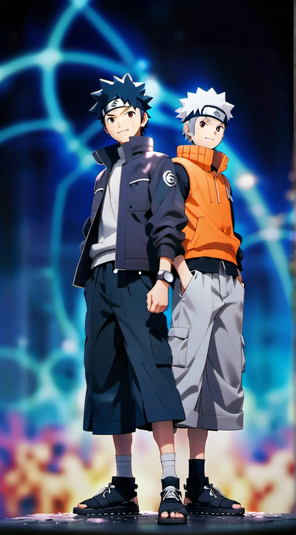 ai character: Naruto and sasuke background