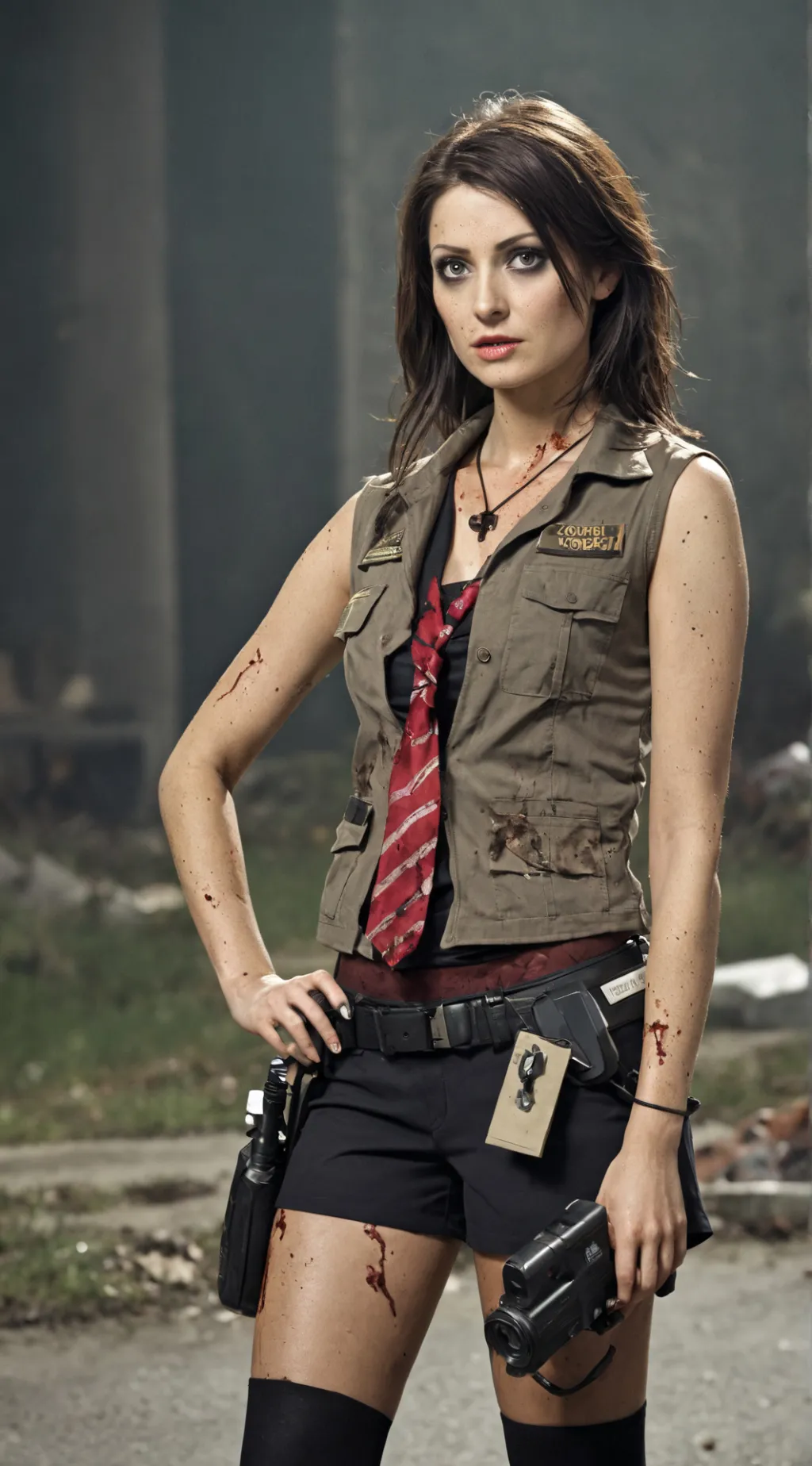 ai character: zombie reporter  background
