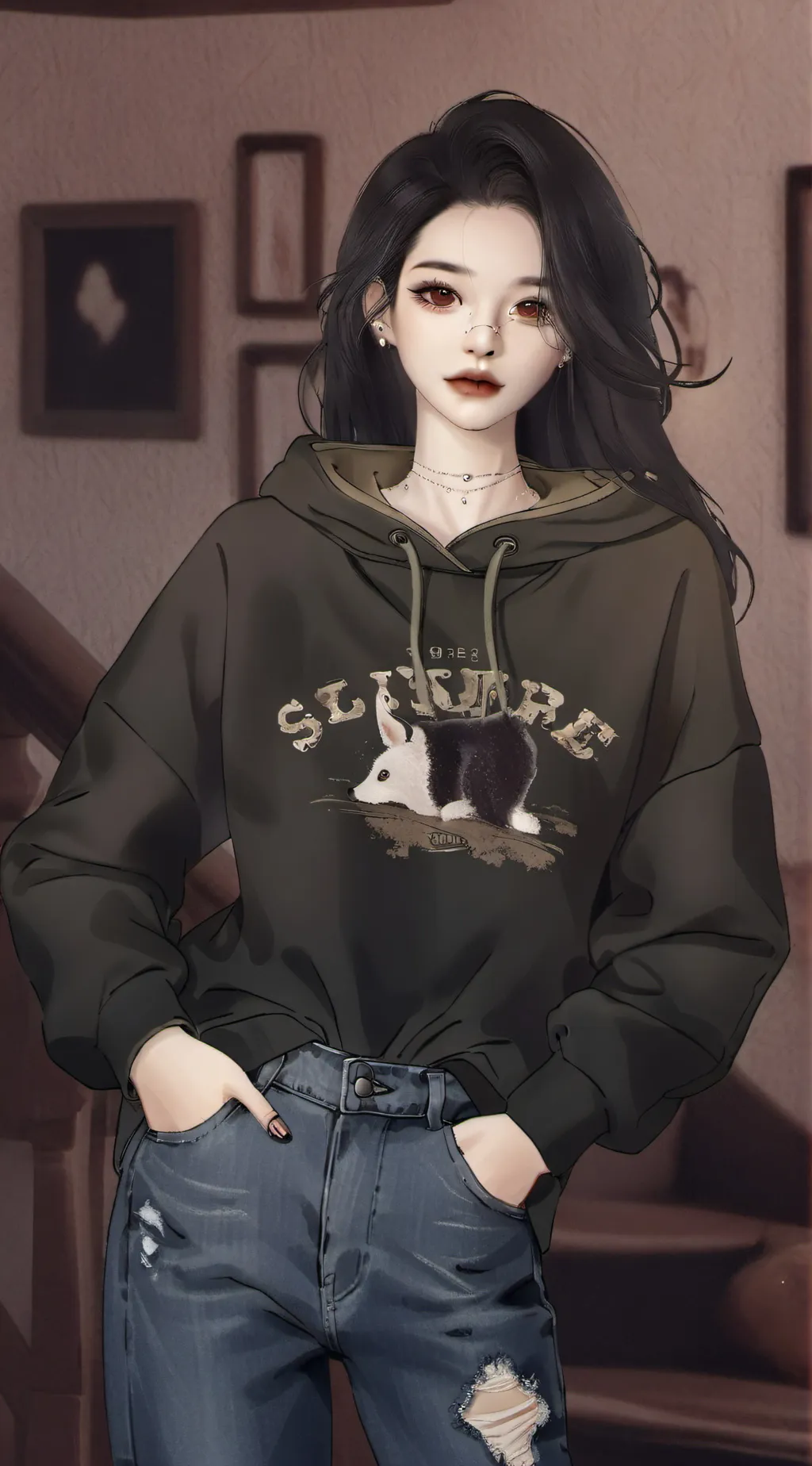 ai character: 🖤(★Harley★)🖤 background