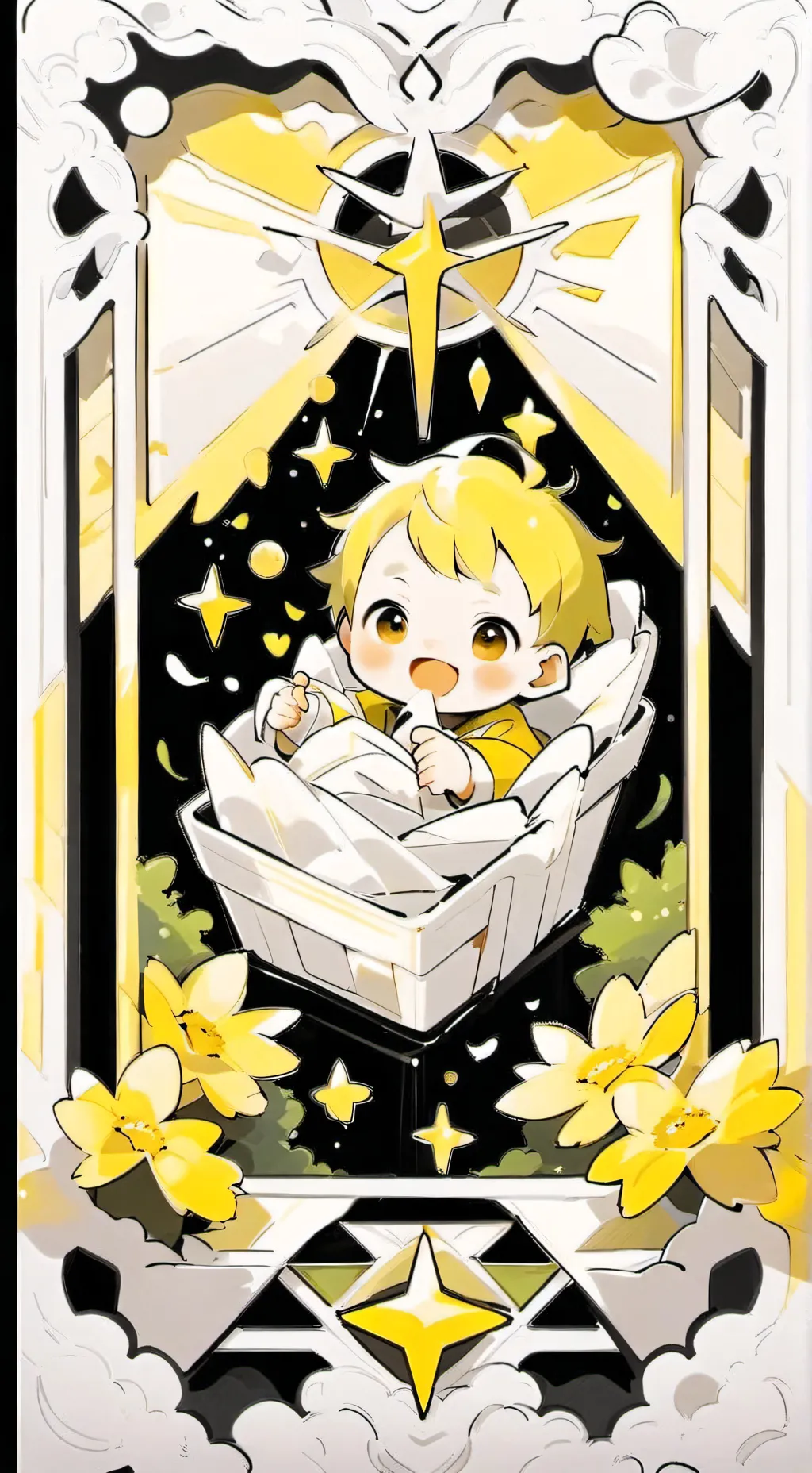 ai character: newborn baby alex background