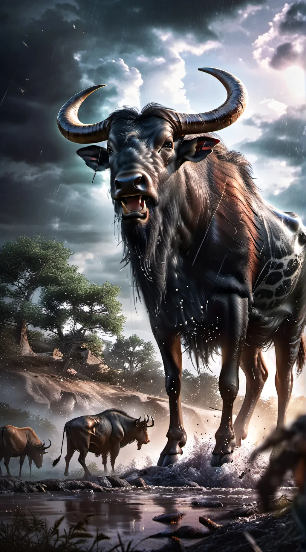 ai character: Wildebeest  background