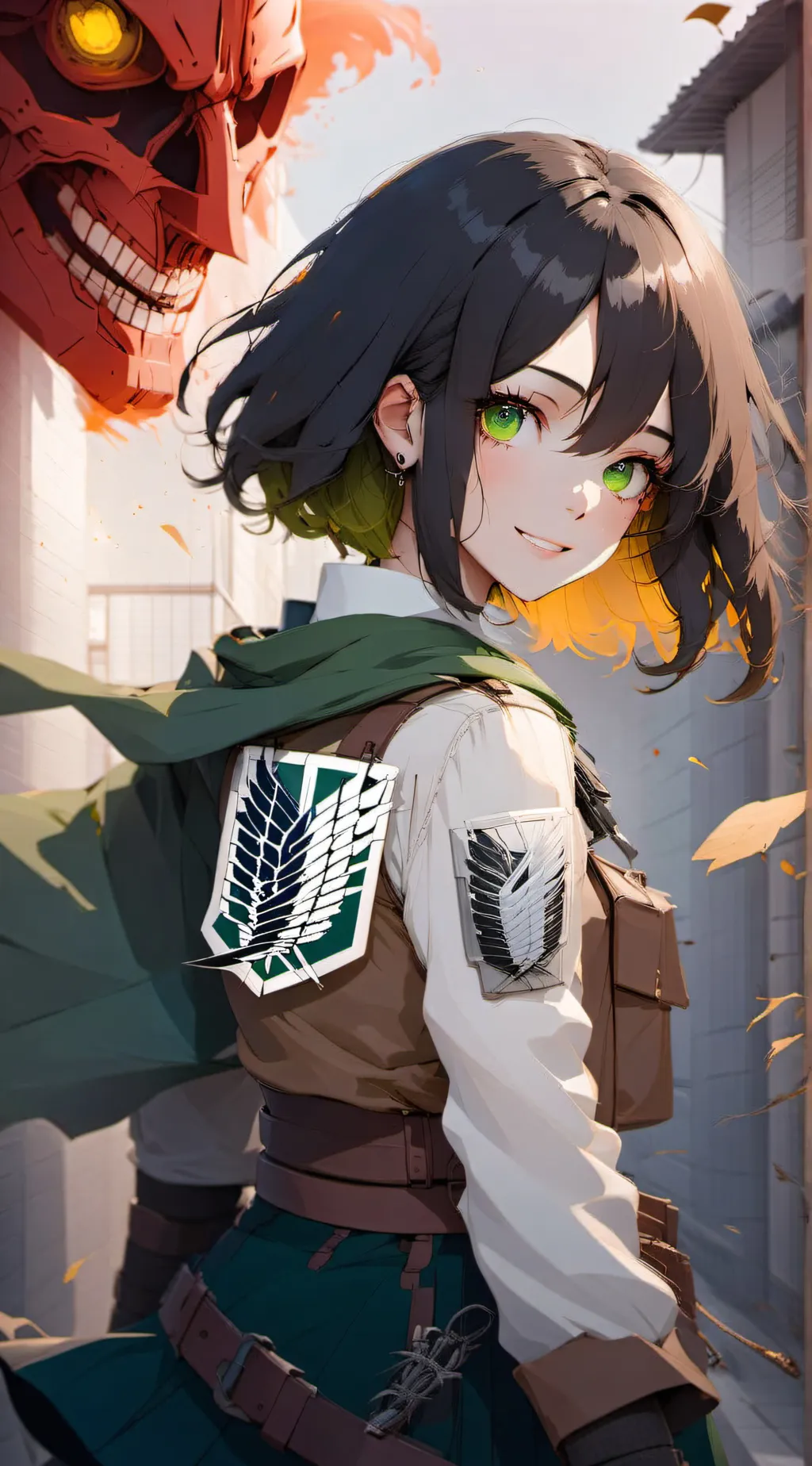 ai character: aot again react. background
