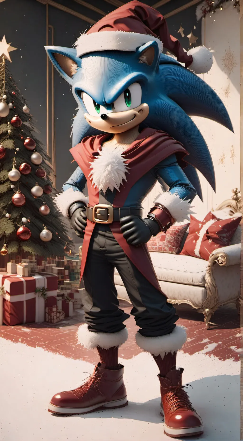 ai character: Santa Sonic  background