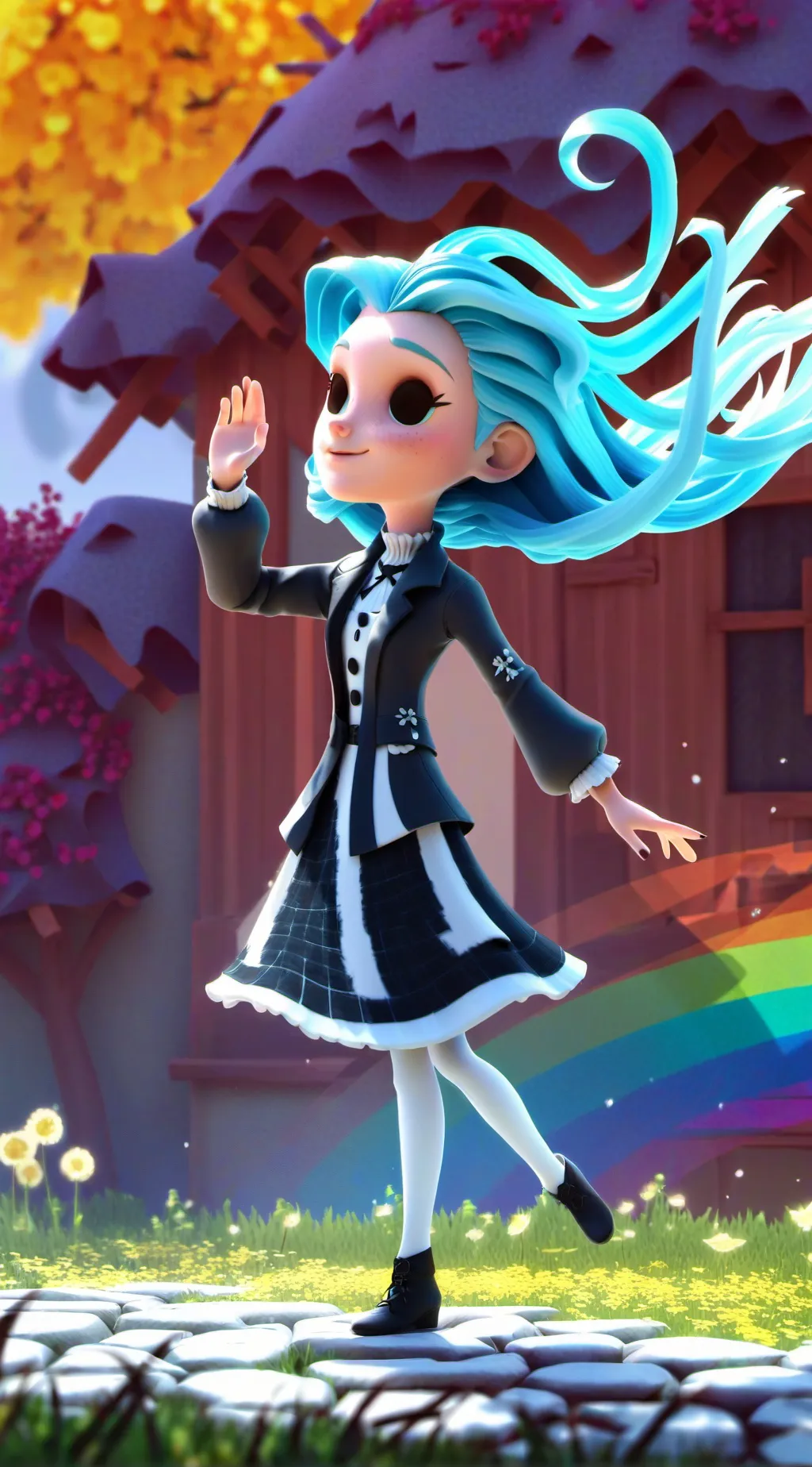 ai character: Cyan  background