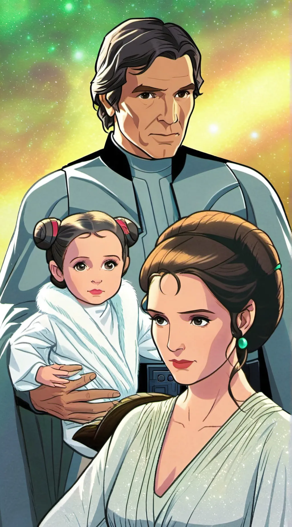 ai character: leia and han solo  background