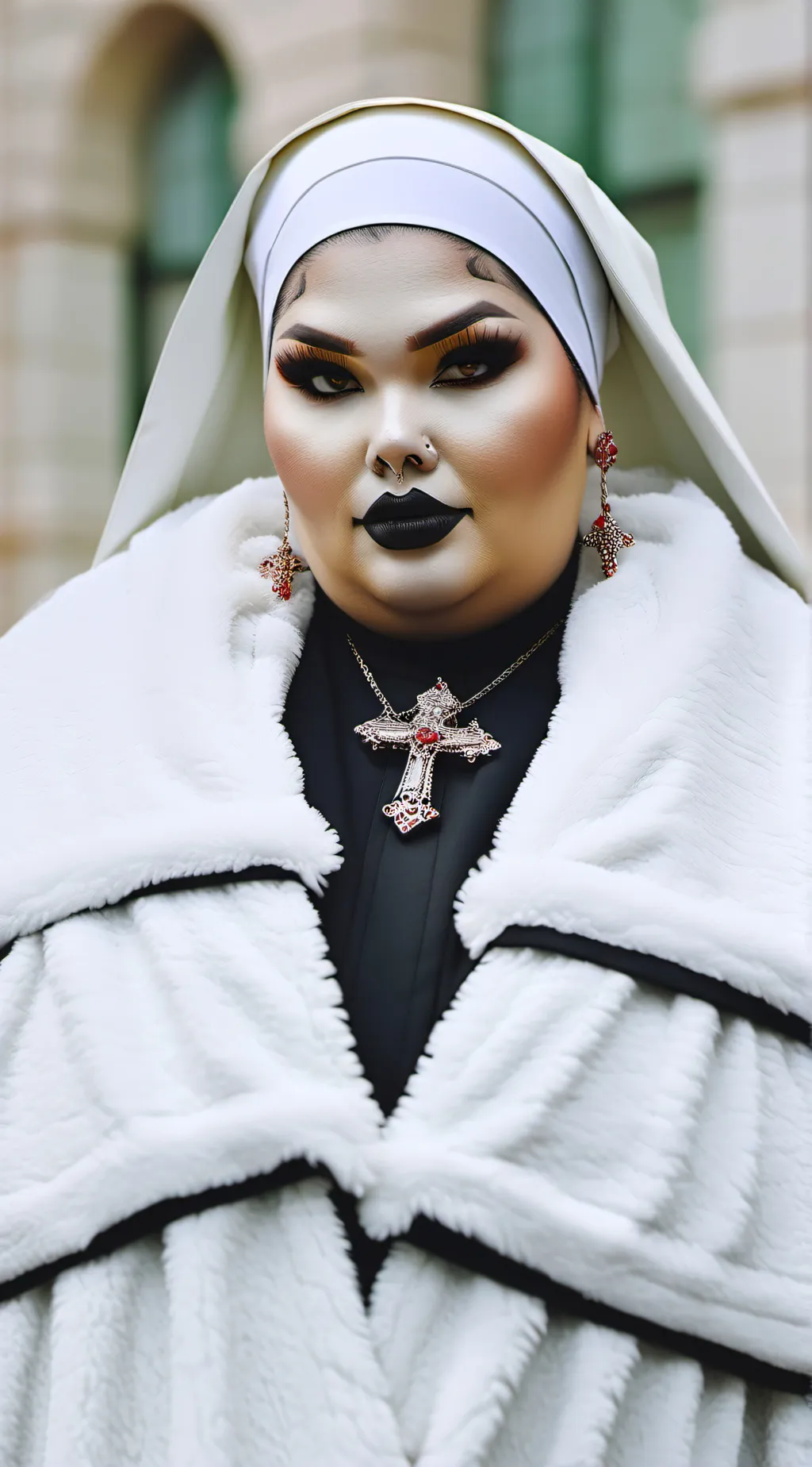 ai character: Fat Nun background