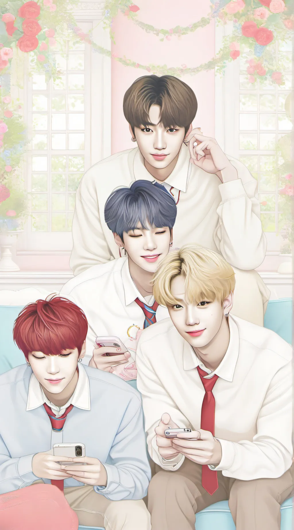 ai character: jimin jin v Jk background