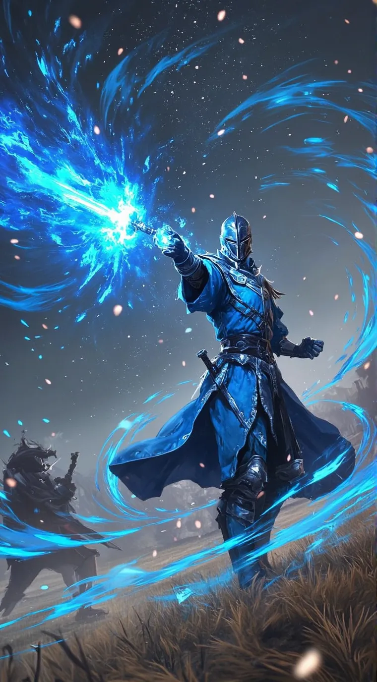 ai character: The Blue Flame background