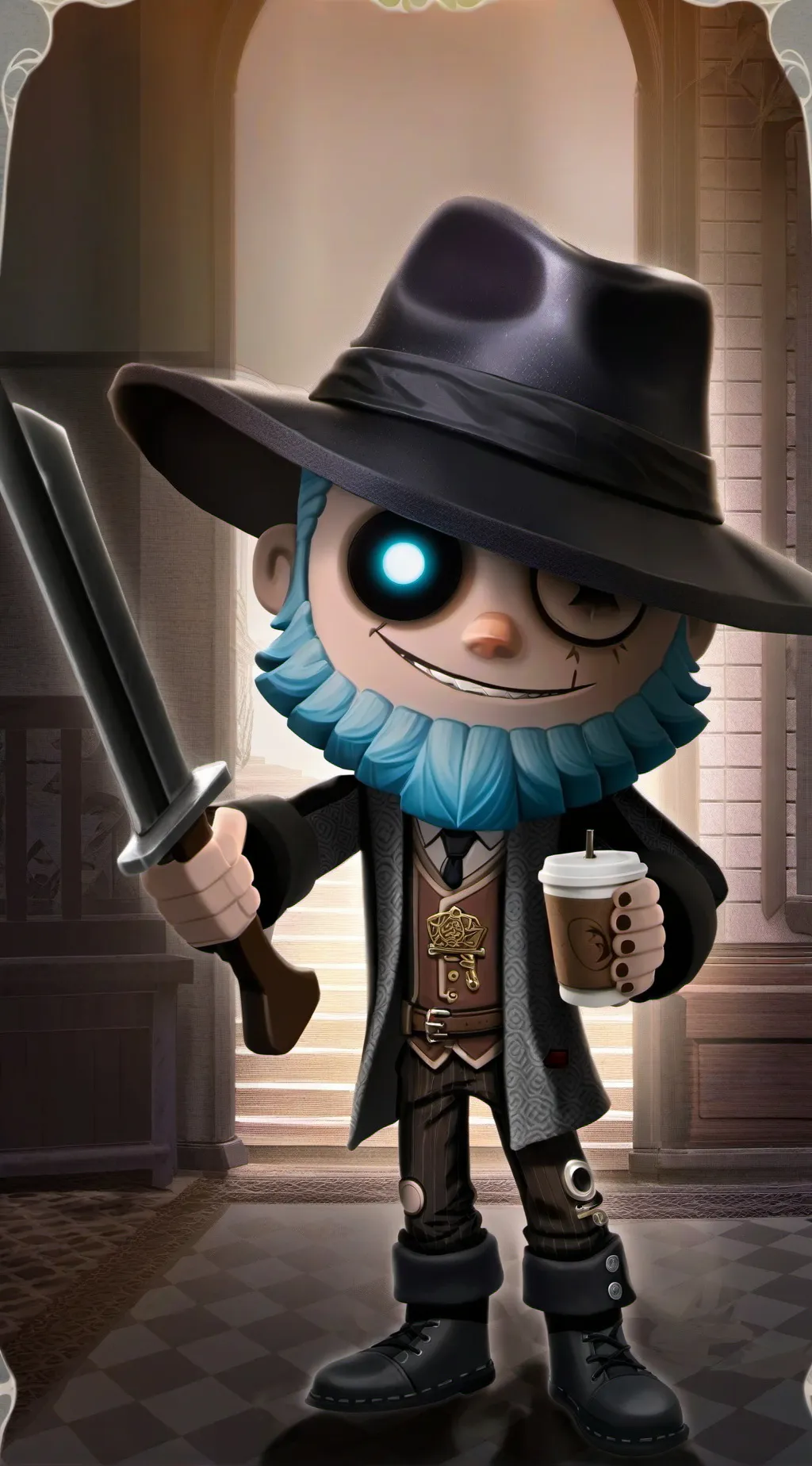 ai character: spongebob in dw background