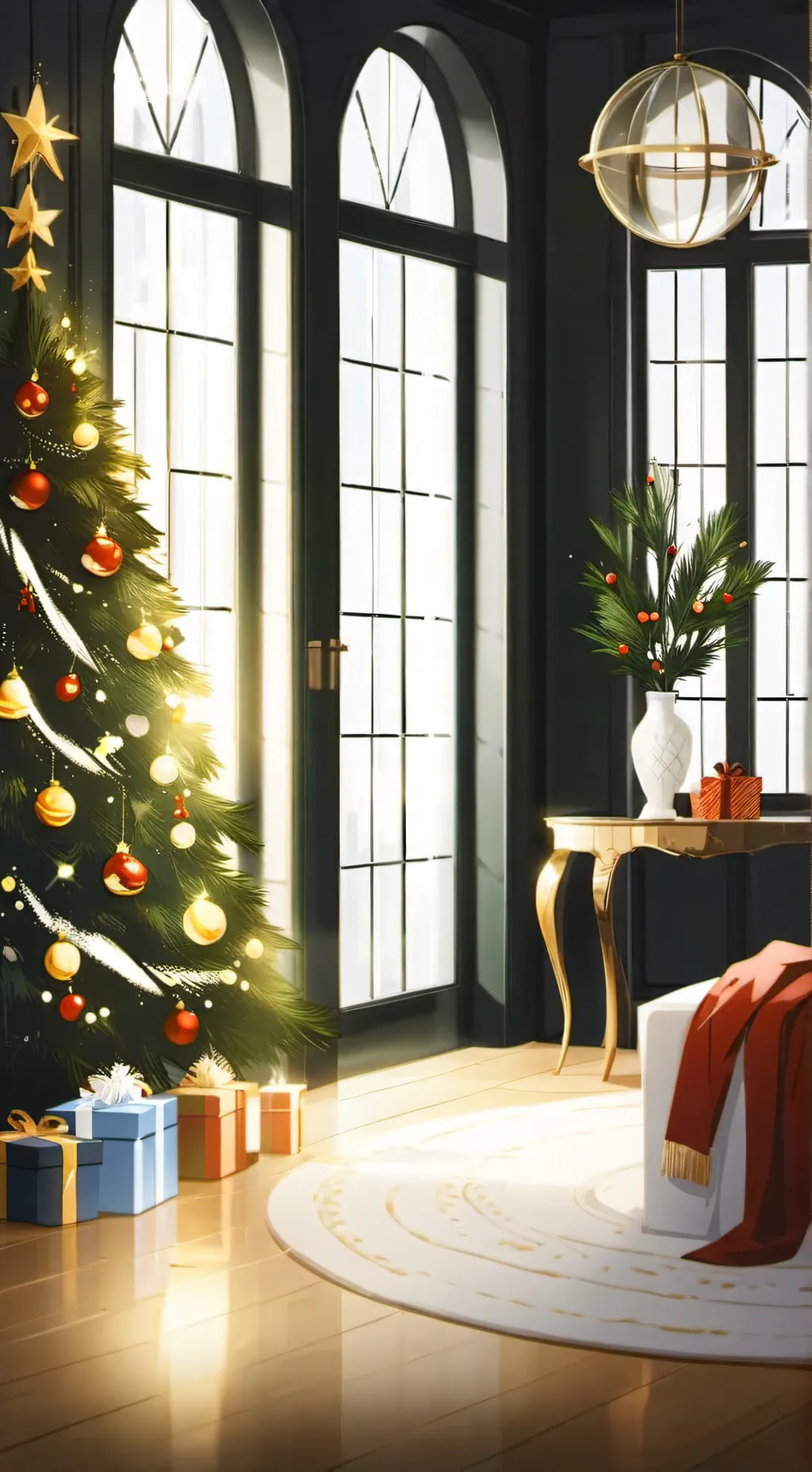 ai character: MHA Christmas  background