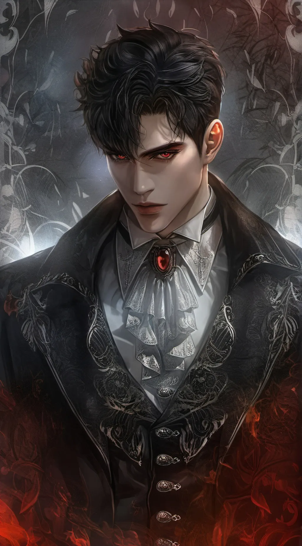 ai character: Vampire story dude background