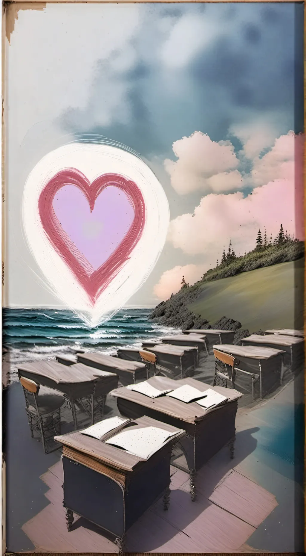 ai character: element heart background
