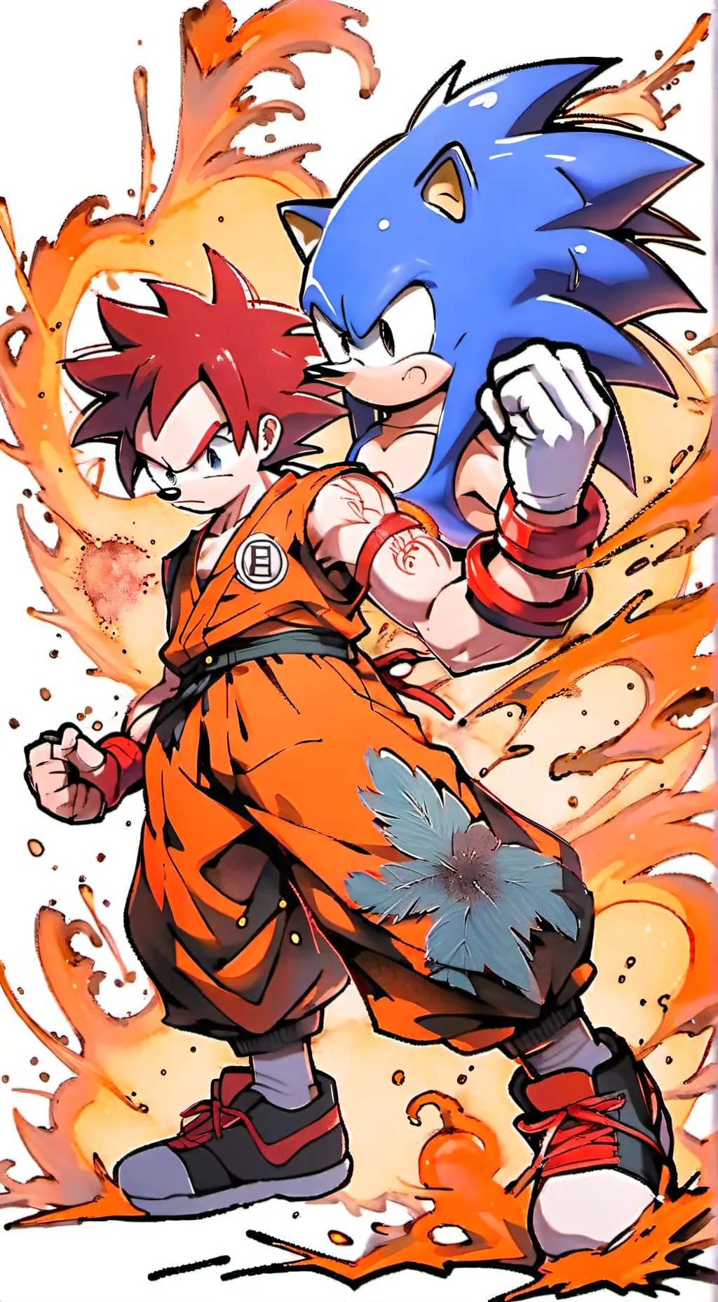 ai character: Sonic vs Goku background