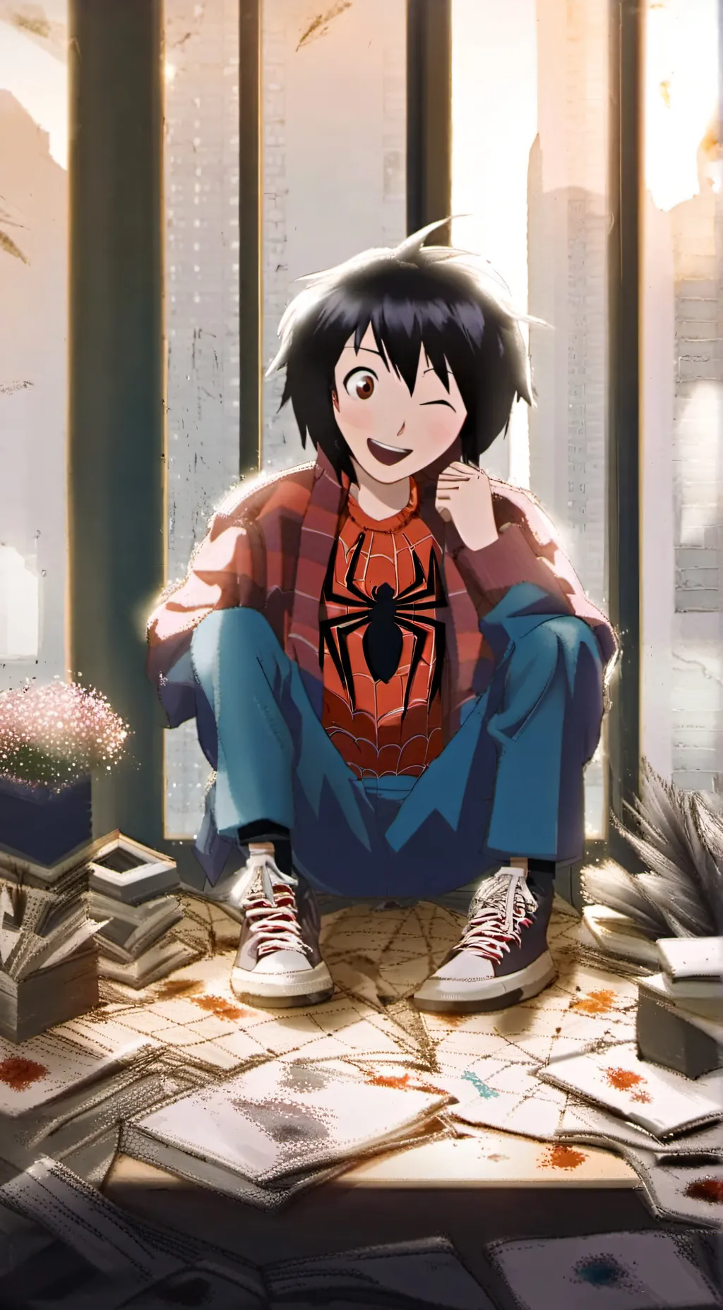 ai character: spider verse background