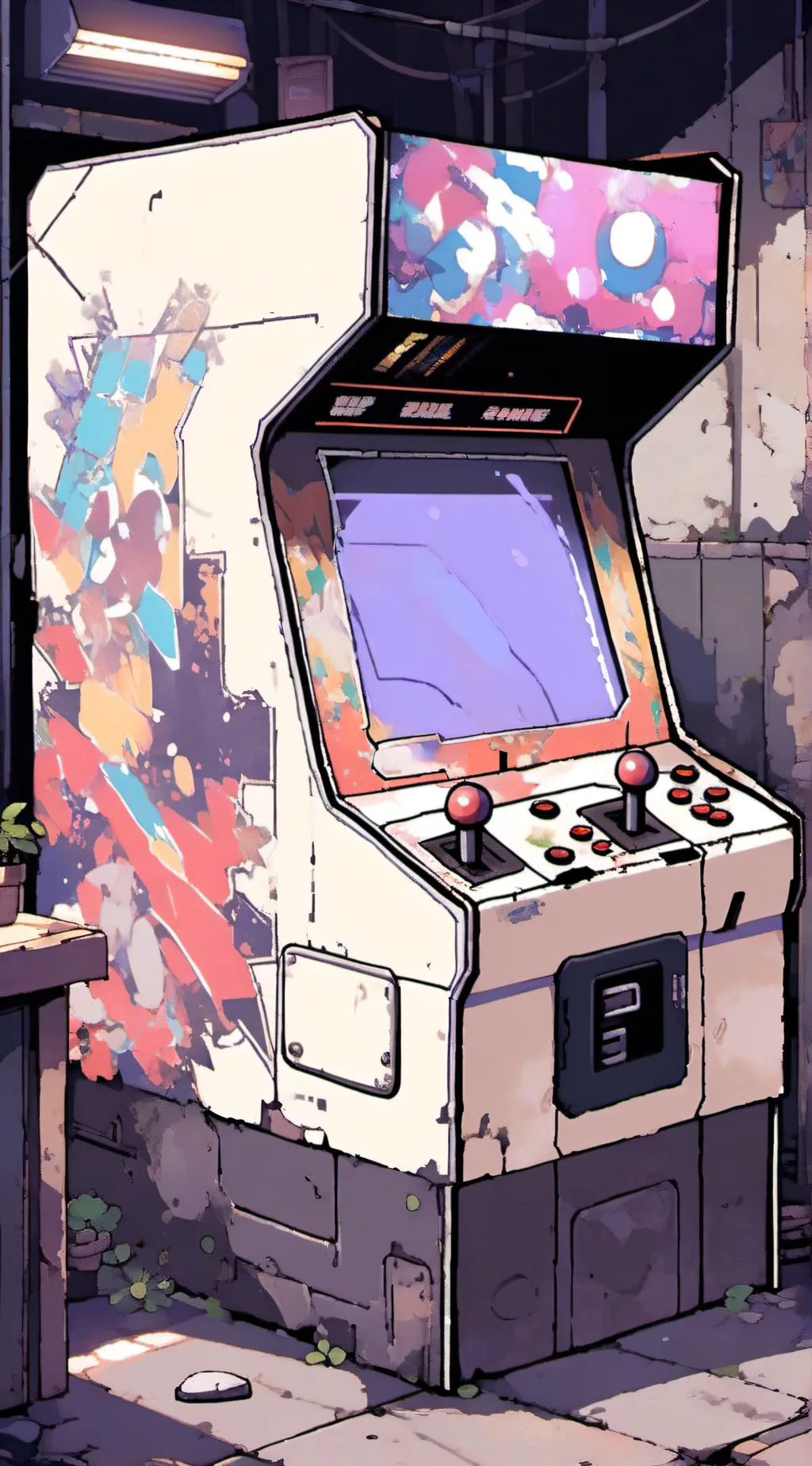 ai character: An Arcade machine background