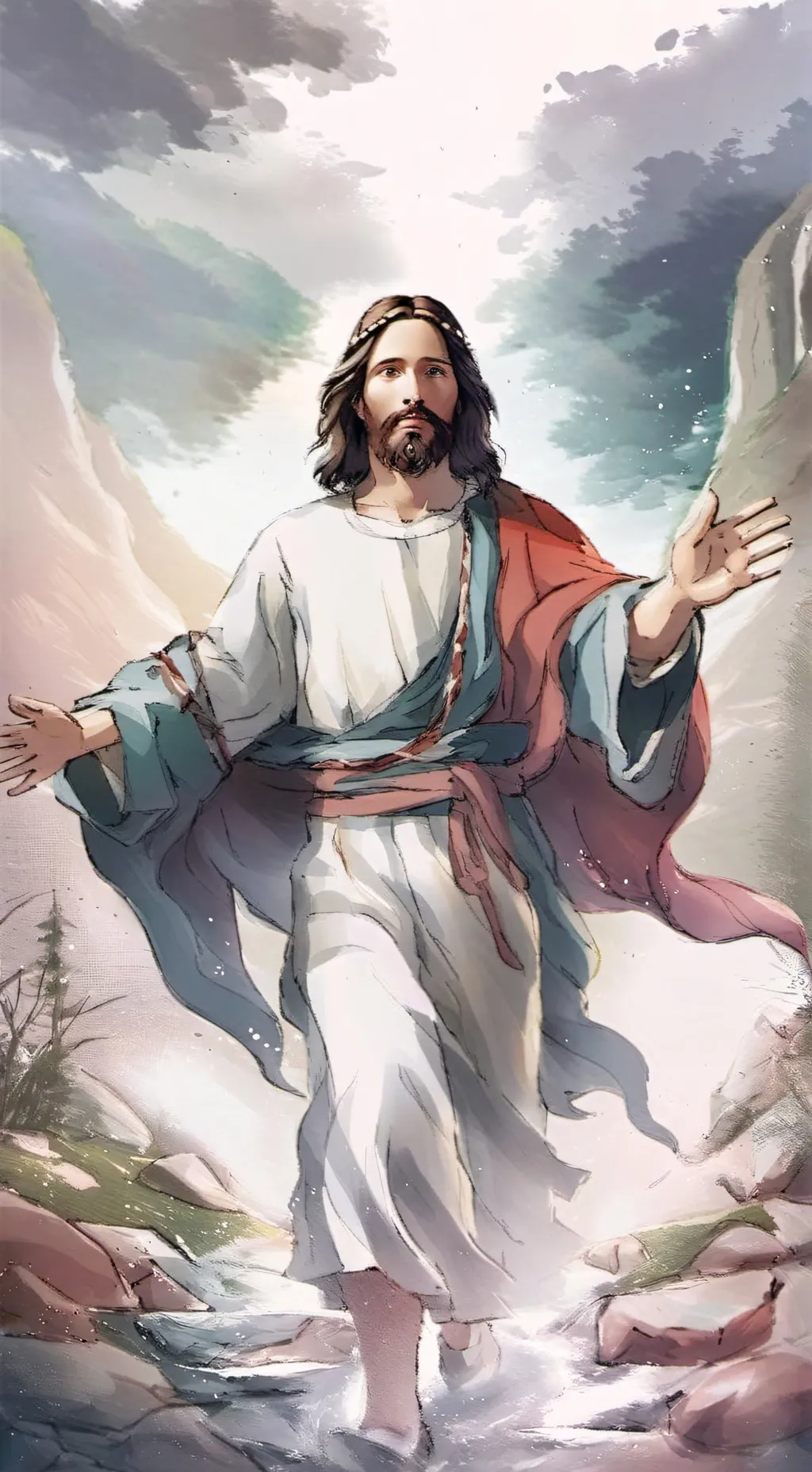 ai character: Jesus background