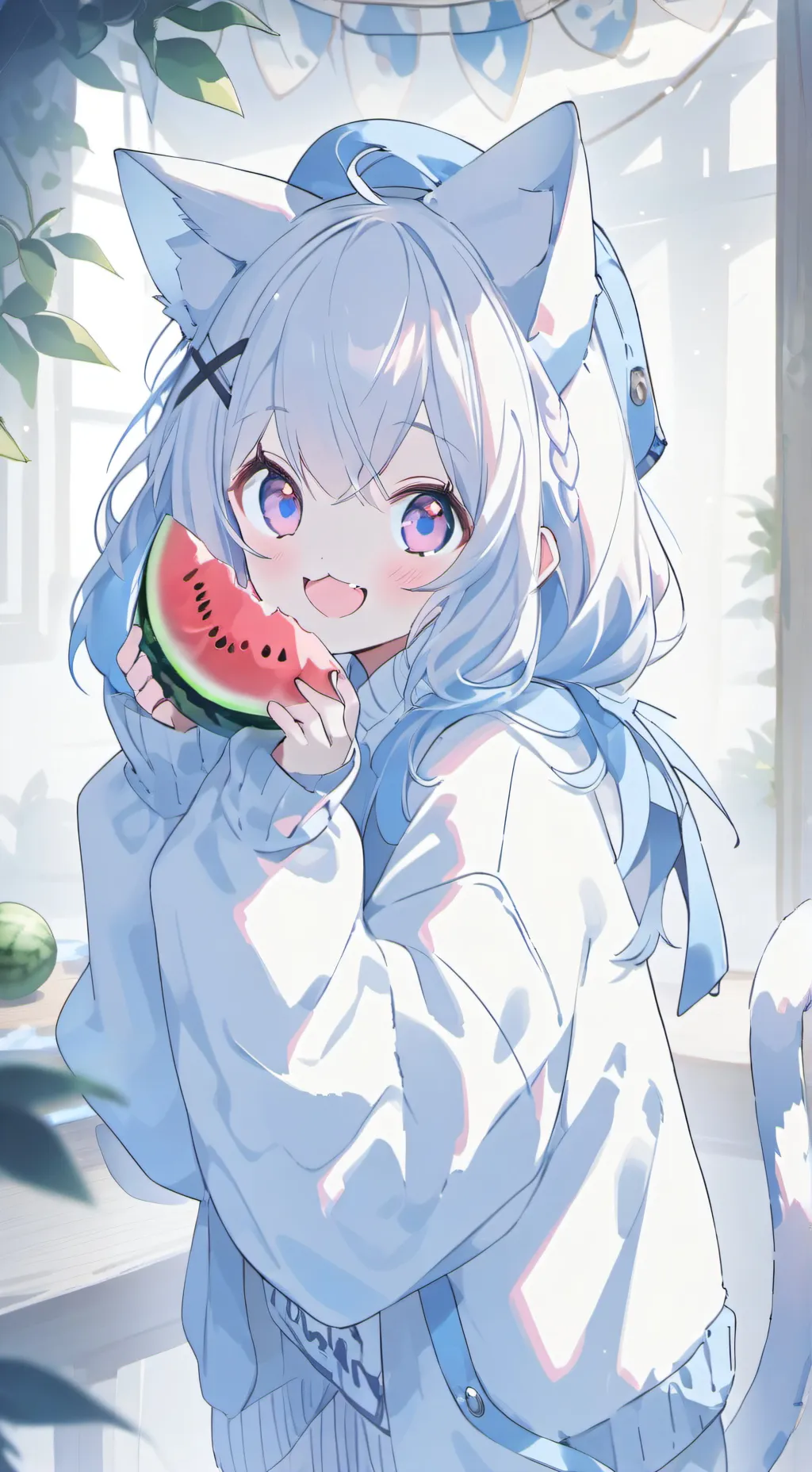 ai character: Melon Spirit Furry background