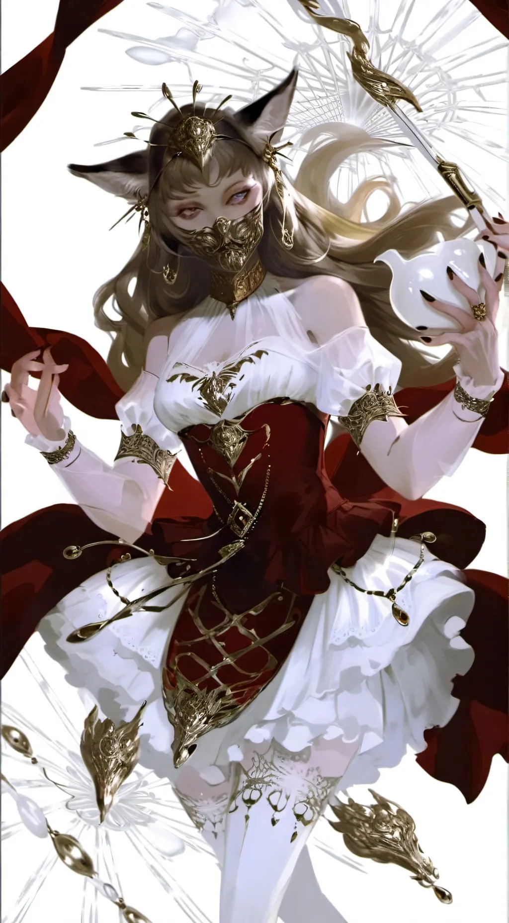 ai character: Kitty half girl background