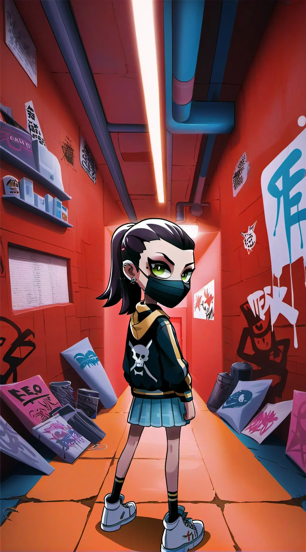 ai character: Violet background