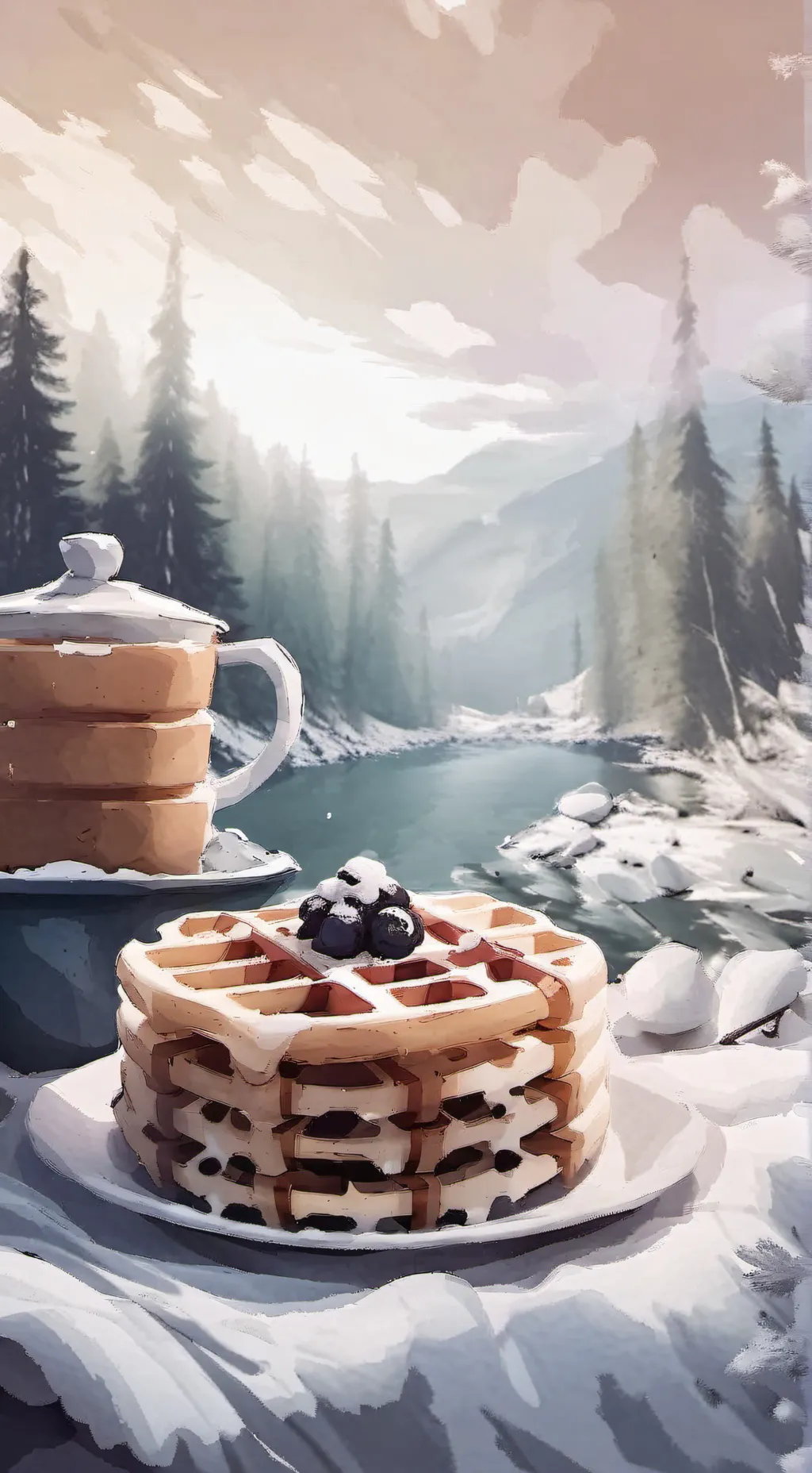 ai character: Waffle or pancake background