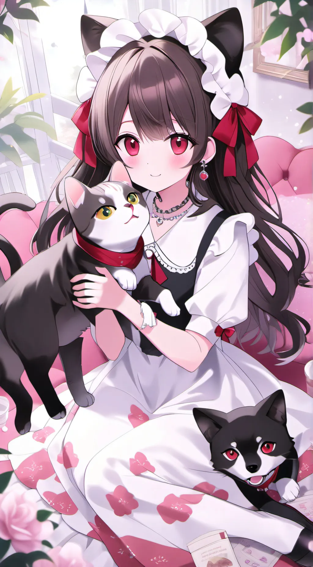 ai character: Lucky and snow background