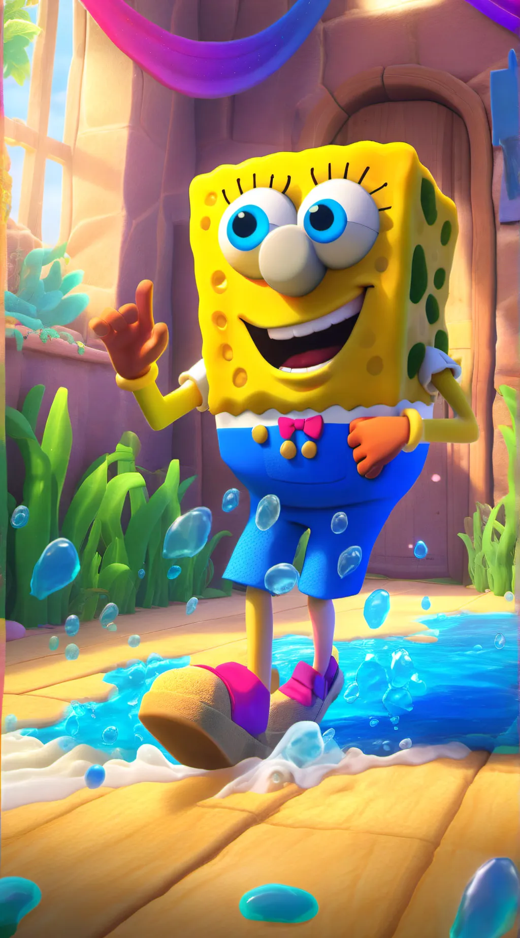 ai character: bob esponja background