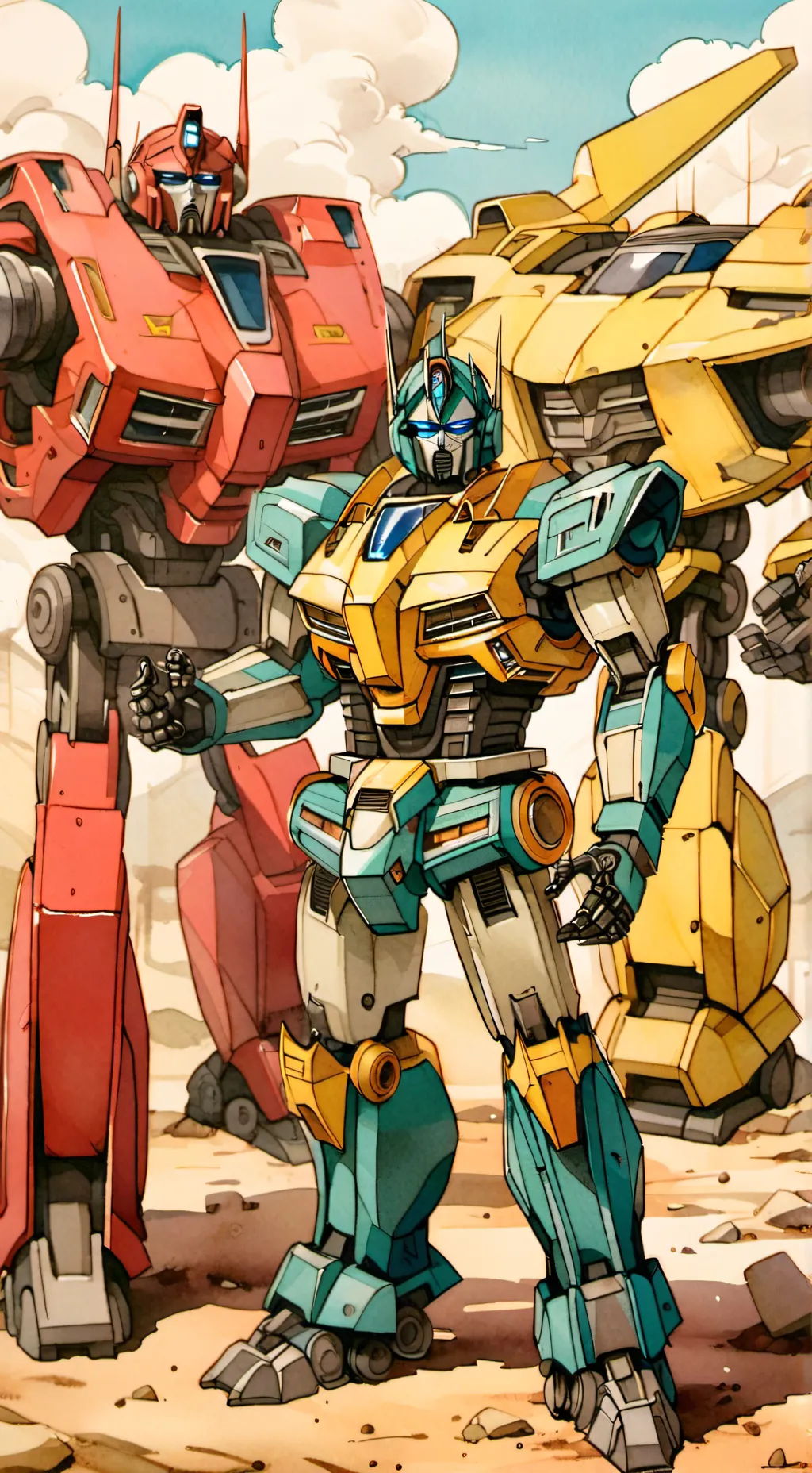 ai character: Mechas RPG background