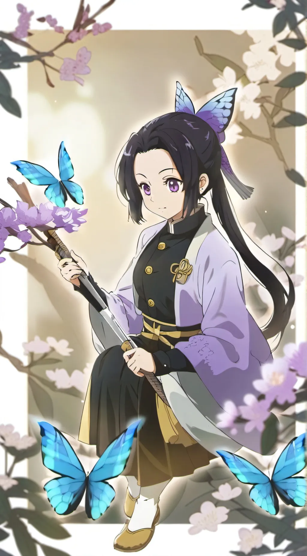 ai character: Shinobu&Mitsu&Mui  background