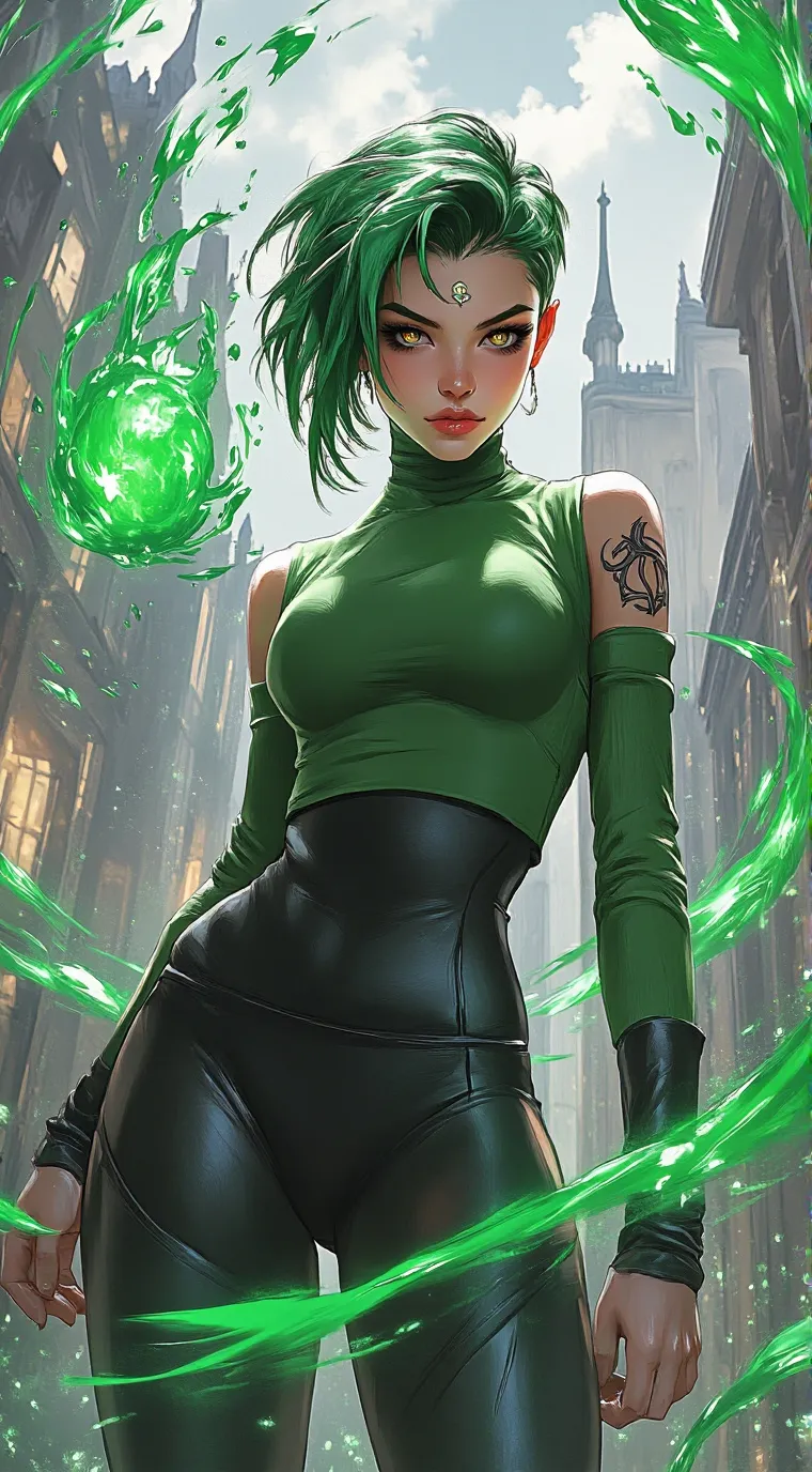 ai character: Star-Burst background