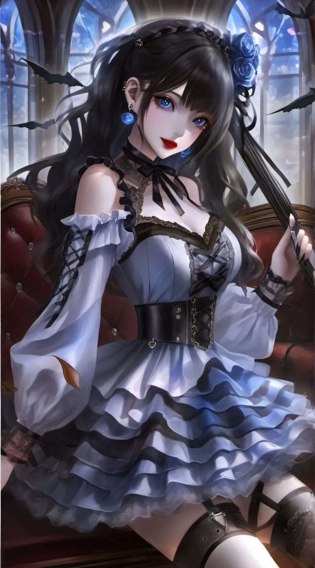 ai character: Leah❤️💙 background