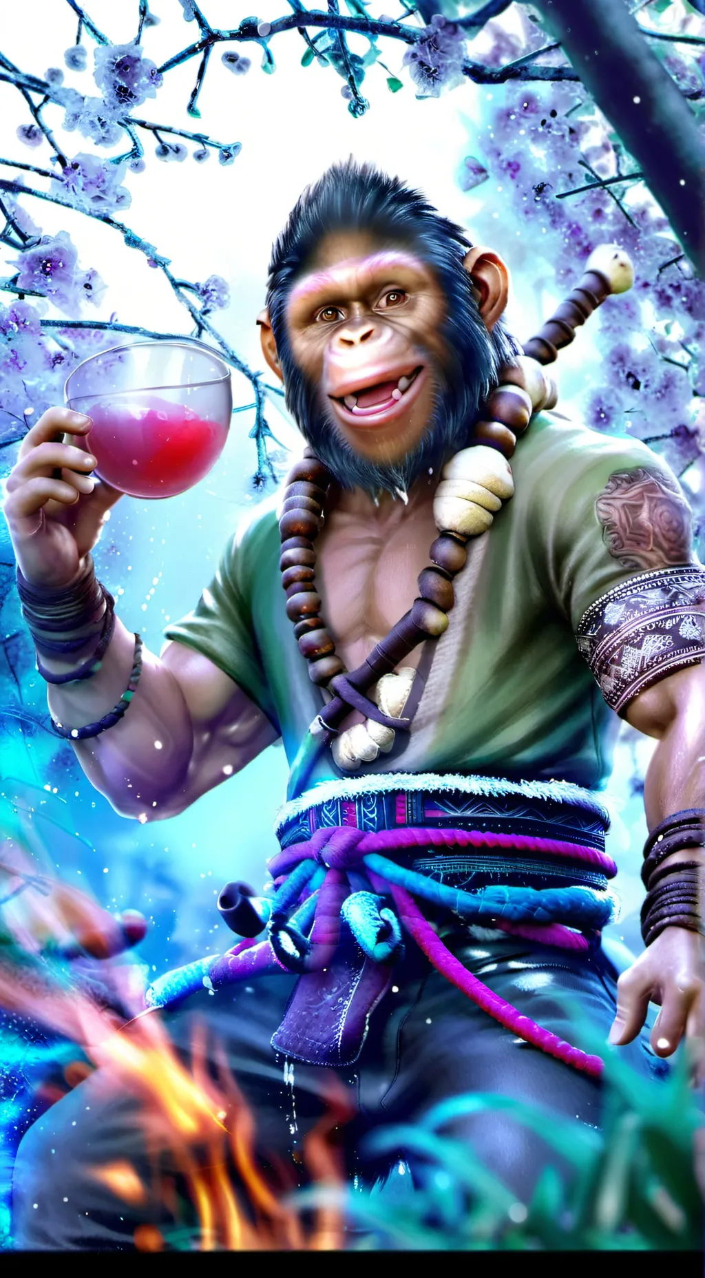 ai character: El mono otaku  background