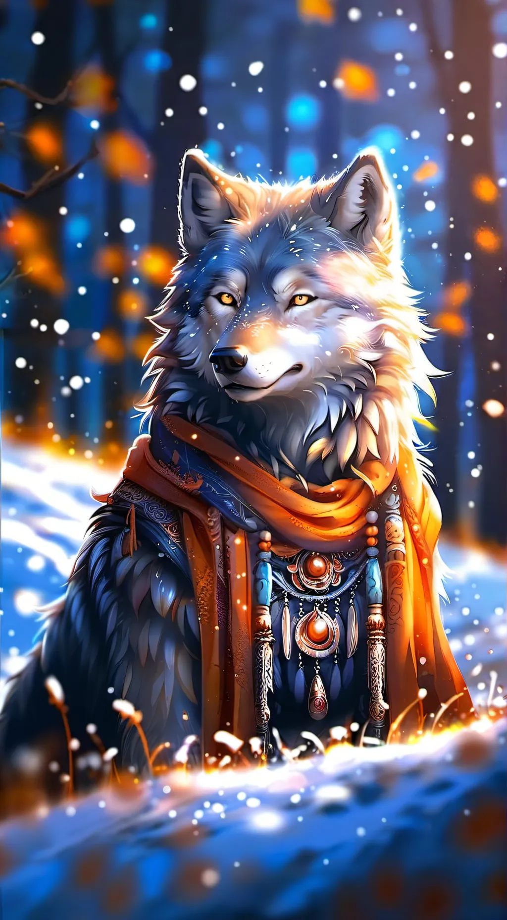 ai character: queen wolf background