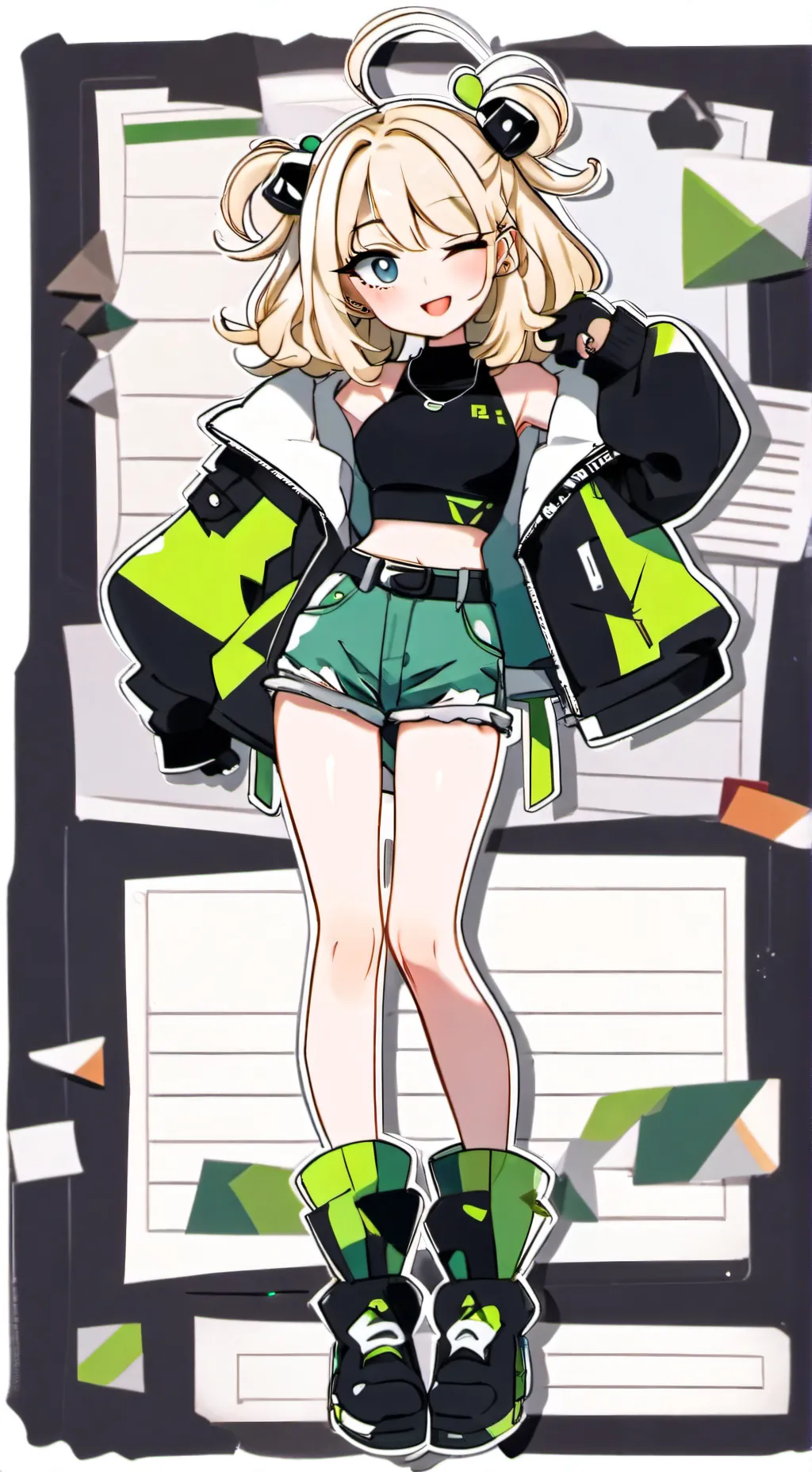 ai character: Rooftop crew fired background