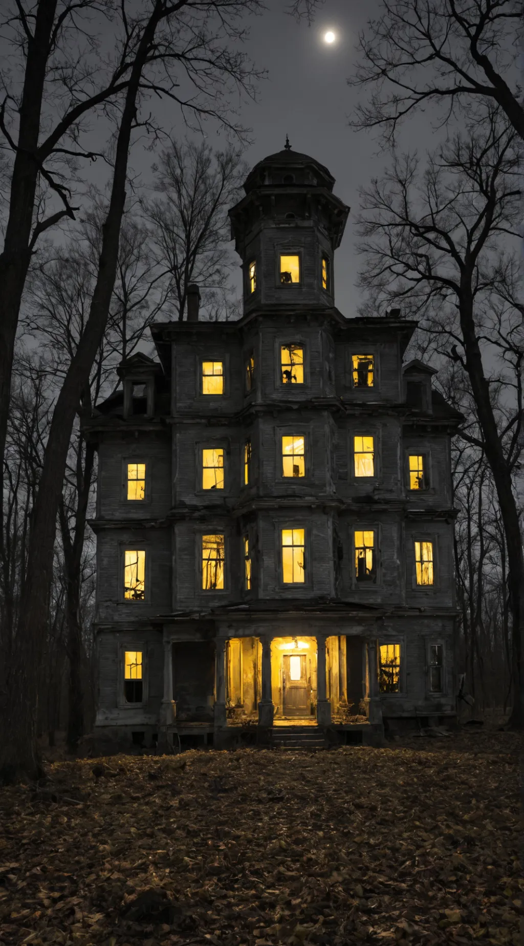 ai character: Haunted house background