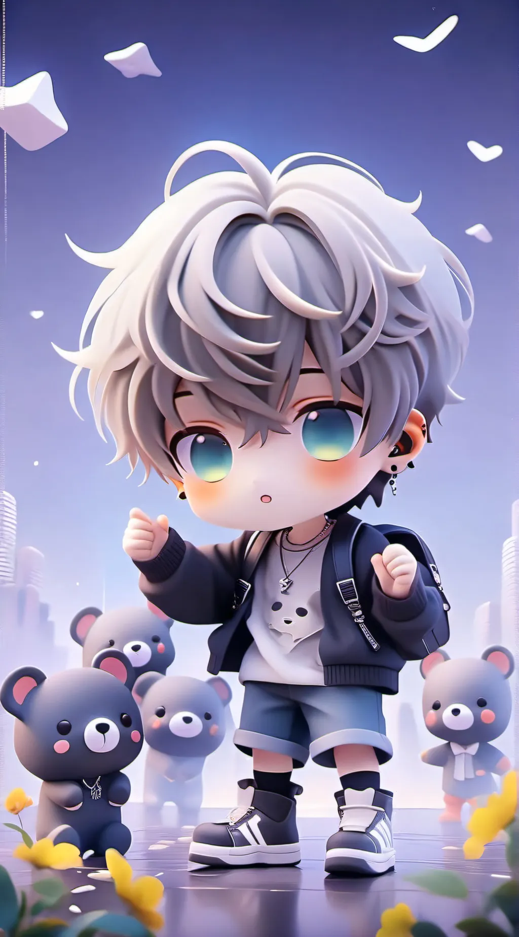ai character: kawaii  background