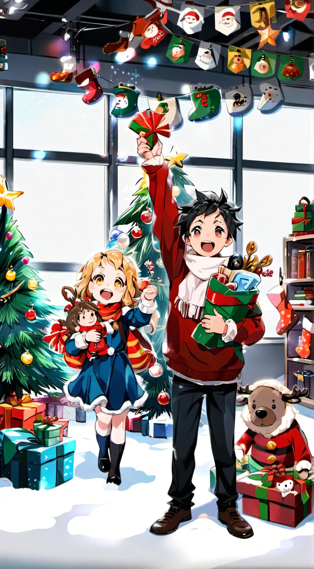 ai character: Mha Christmas🎄🎁 background