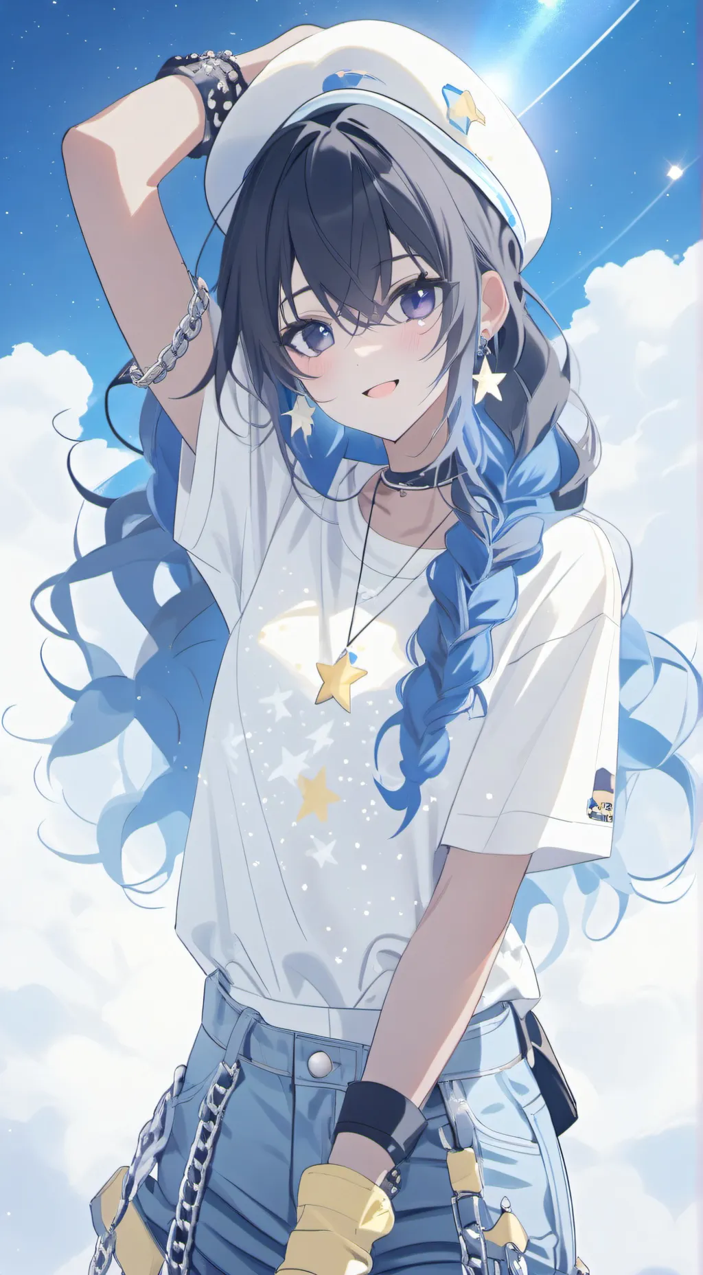 ai character: Sora Flower background