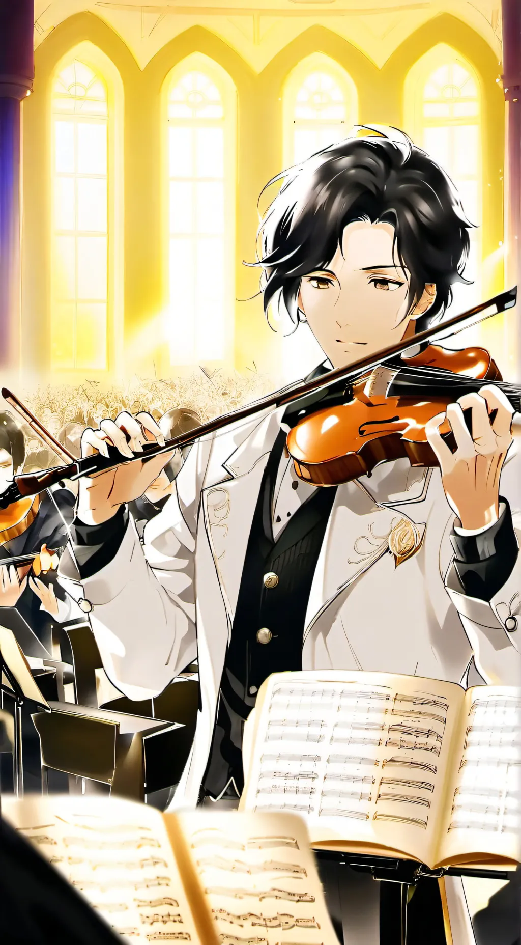 ai character: Symphony 🌈✨￼ background