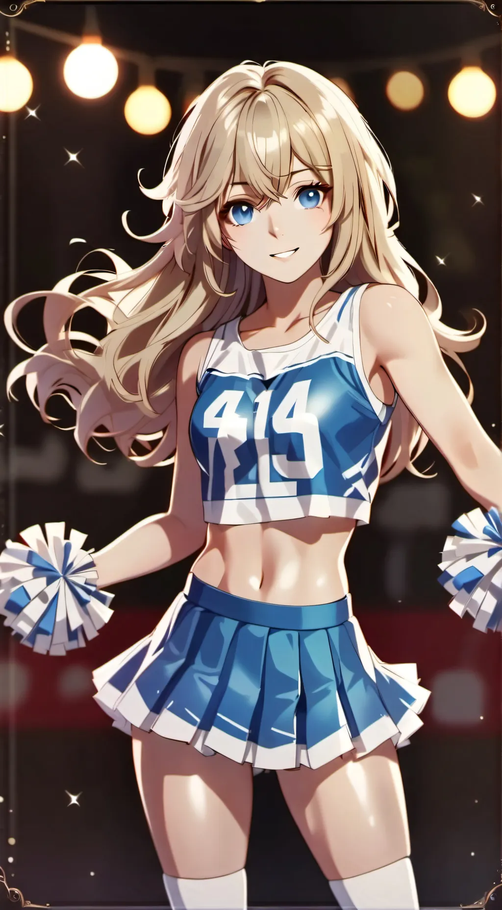 ai character: Bella and football background