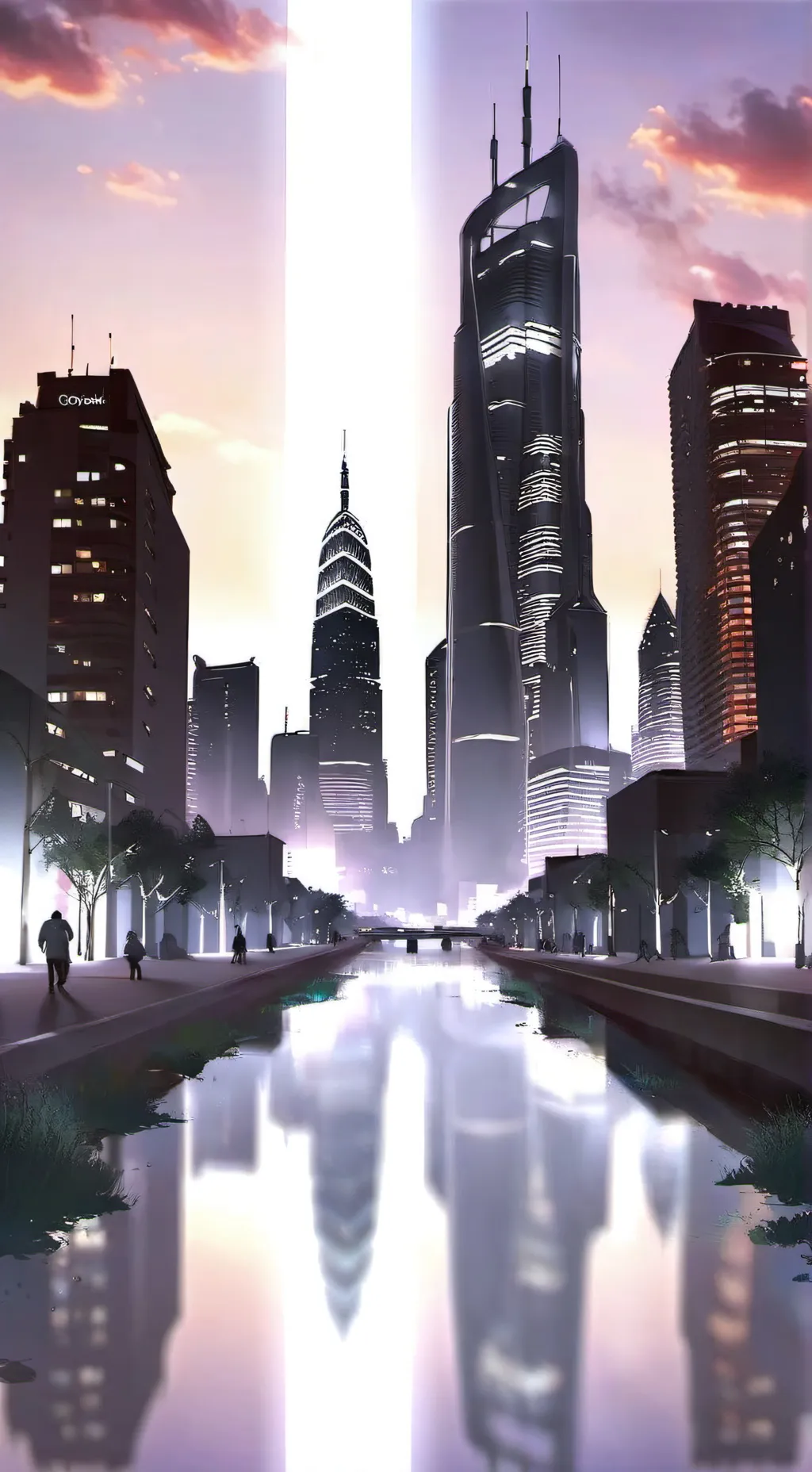 ai character: Future town background