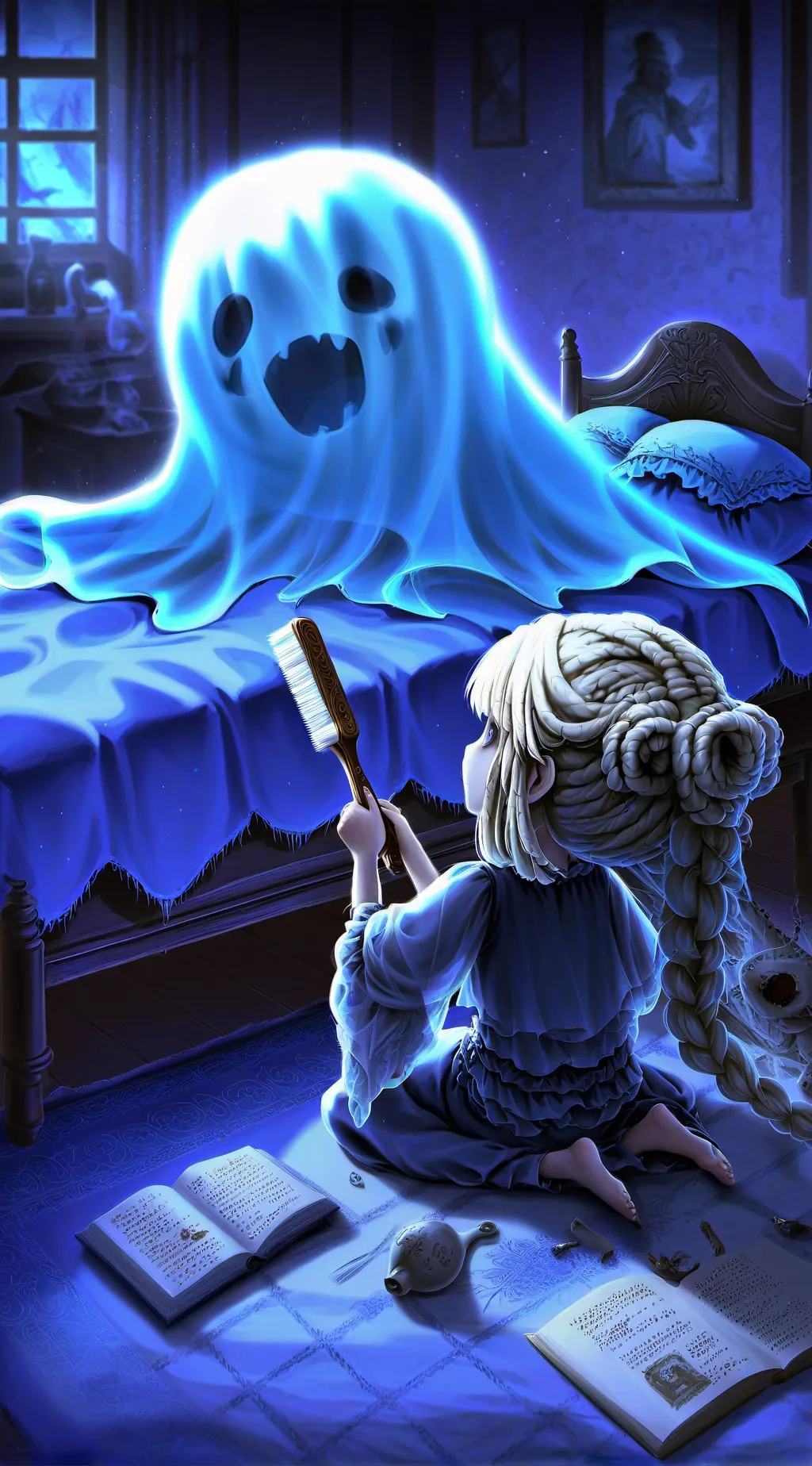 ai character: Sus ghost  background